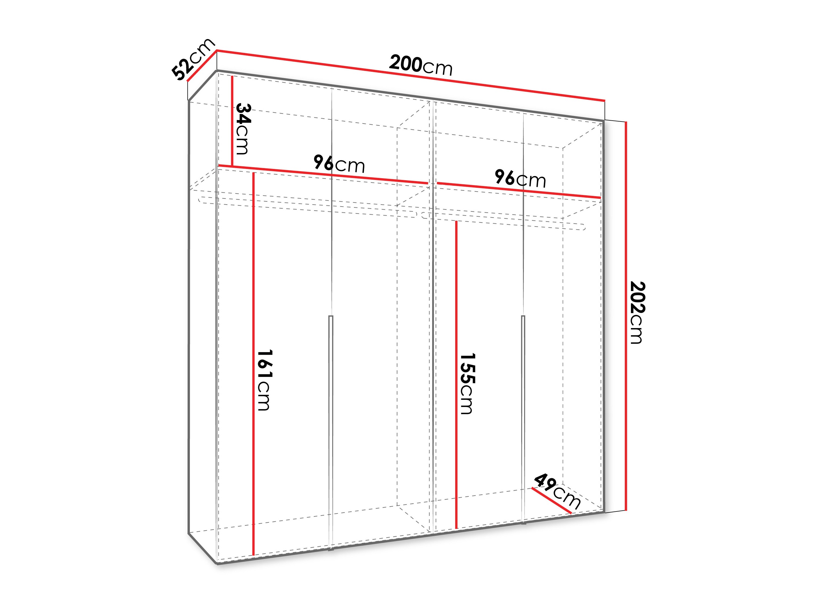Kledingkast Hartford 537 (Wit)