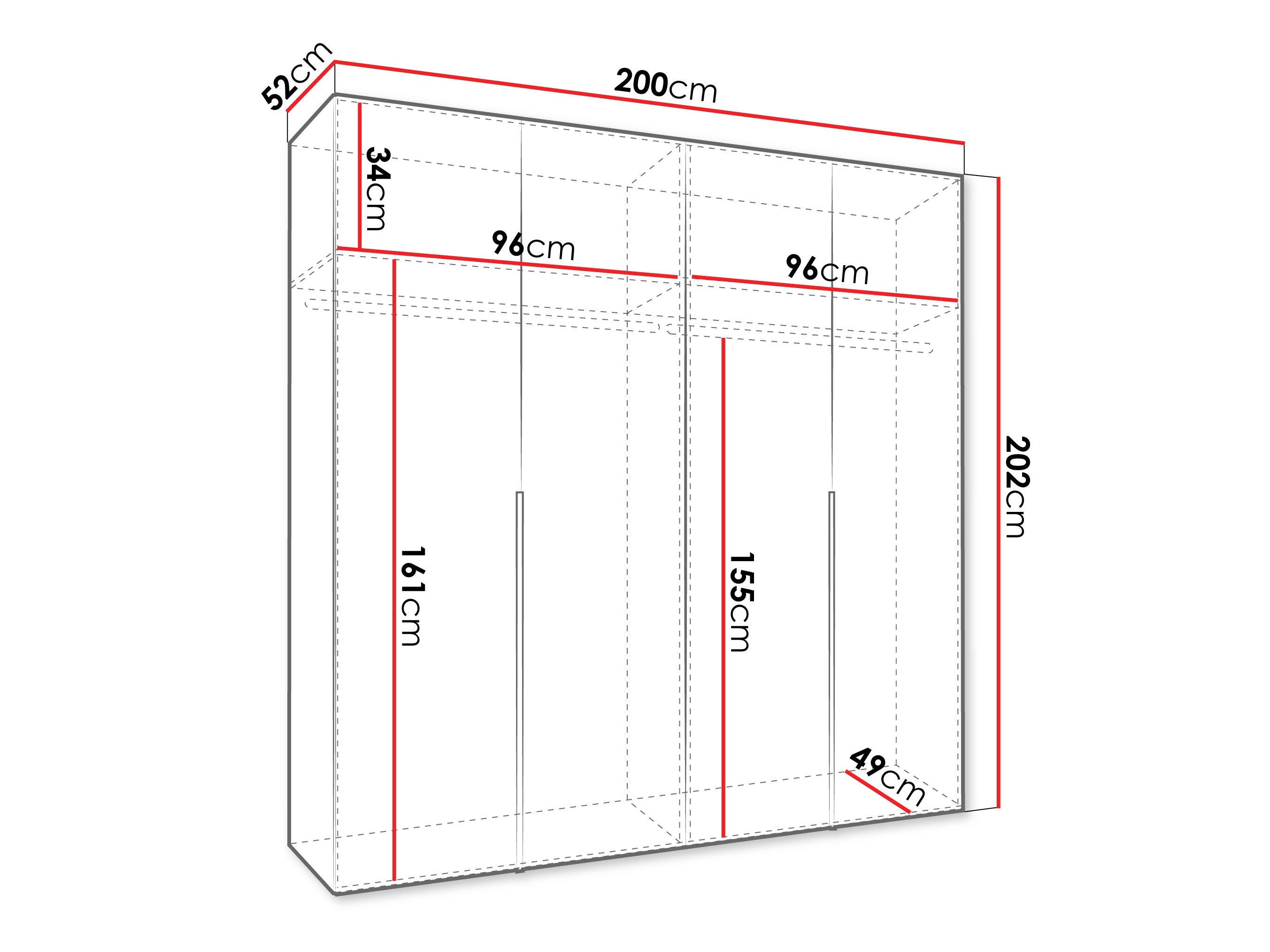 Kledingkast Hartford 537 (Wit)