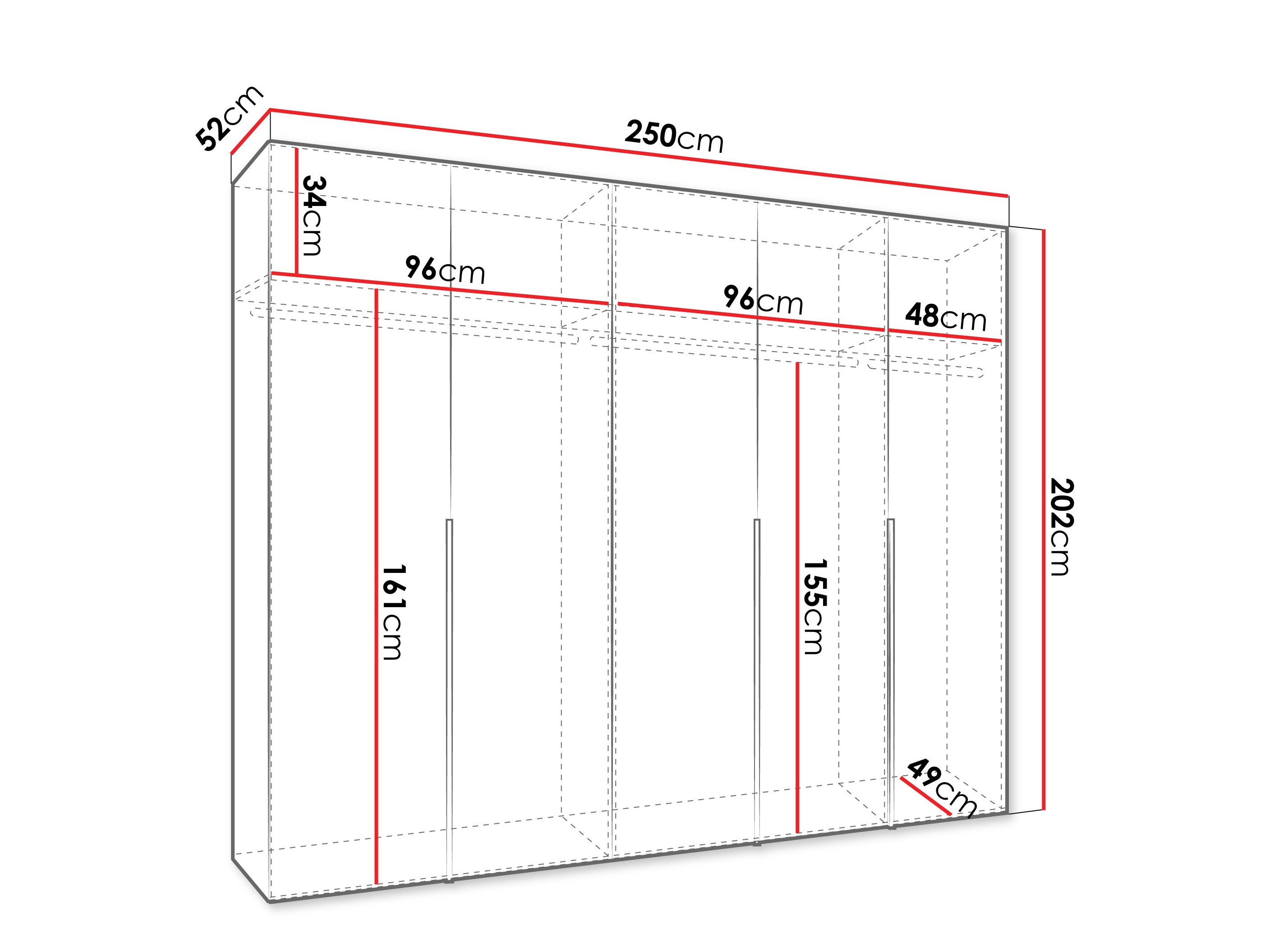Kledingkast Hartford 538 (Kasjmier)
