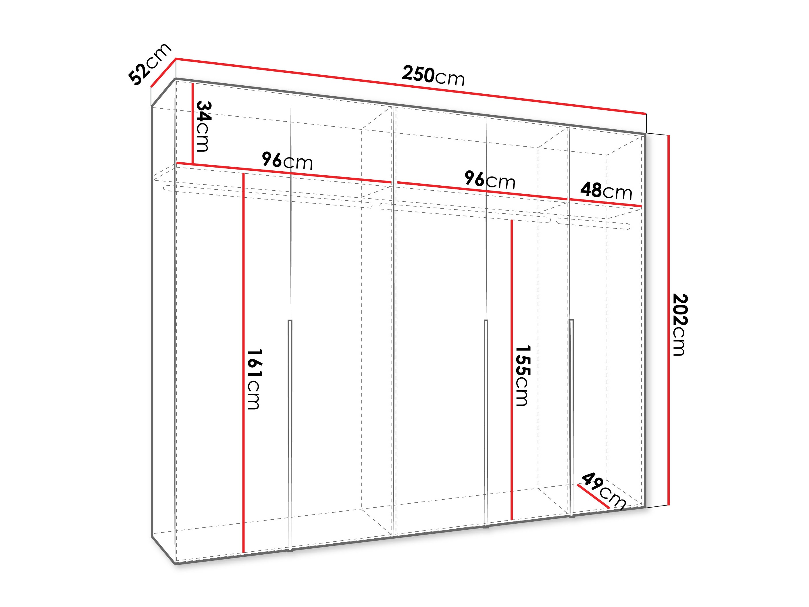 Kledingkast Hartford 538 (Wit)