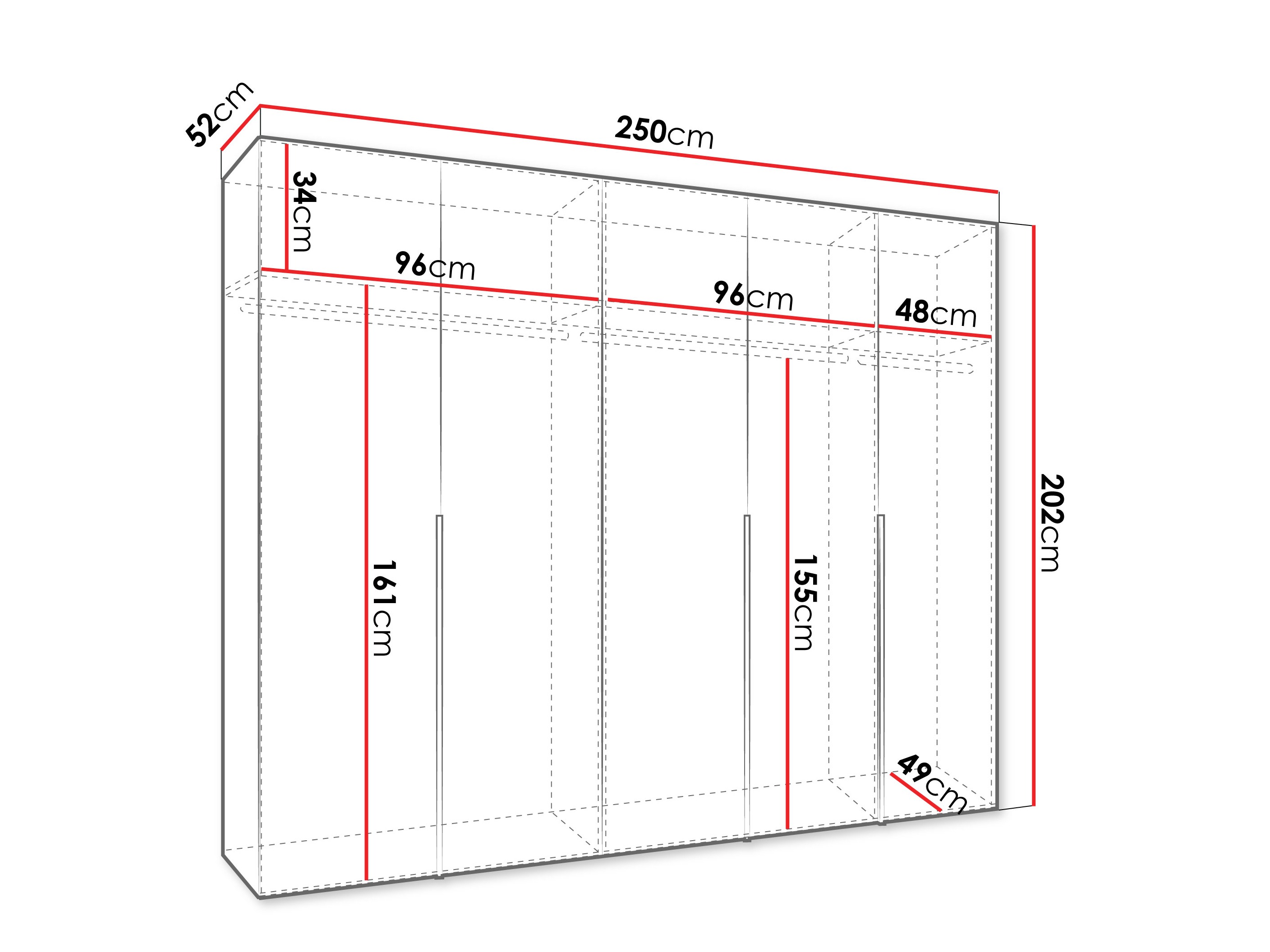 Kledingkast Hartford 538 (Zwart)