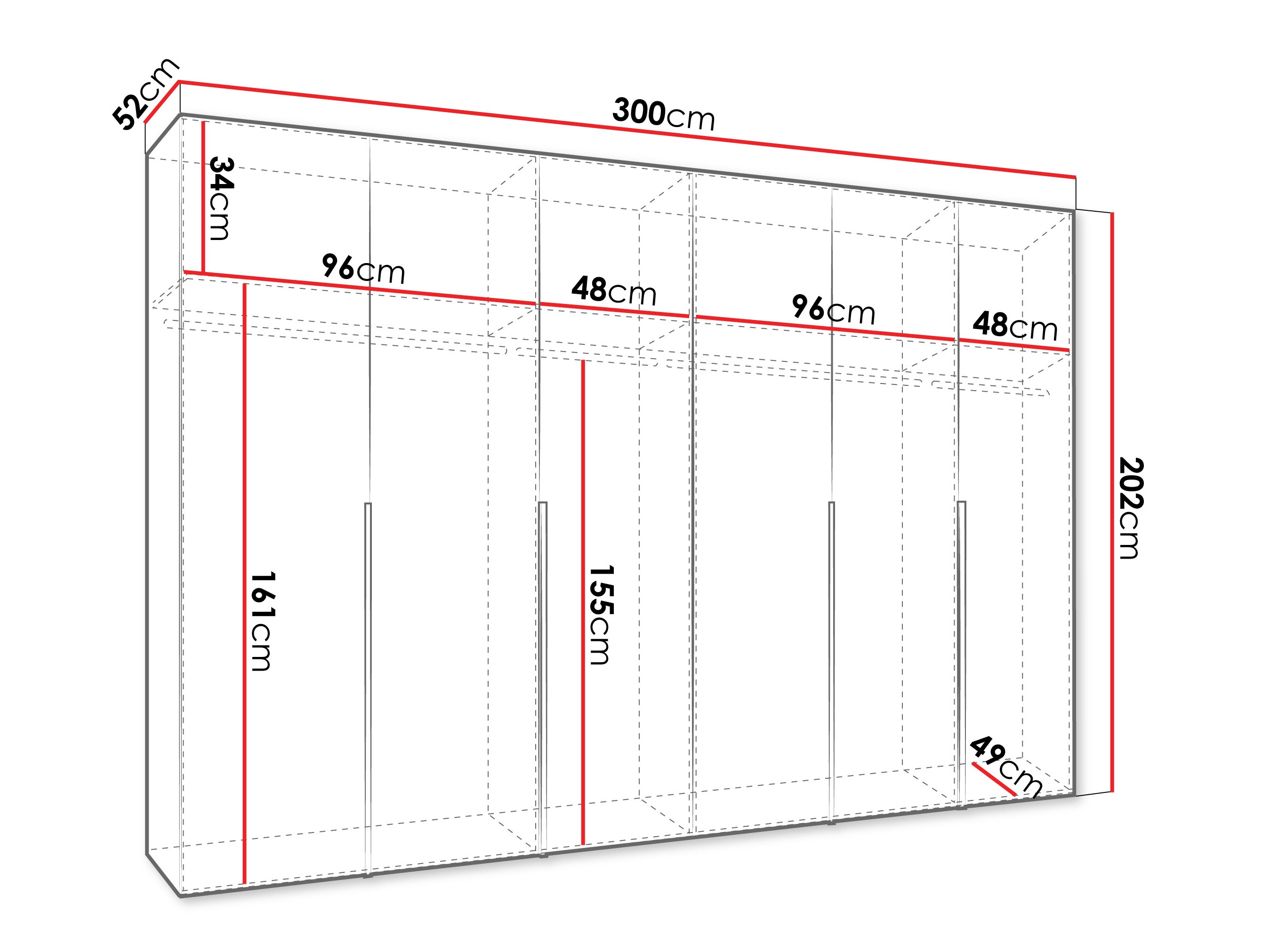Kledingkast Hartford 539 (Wit)