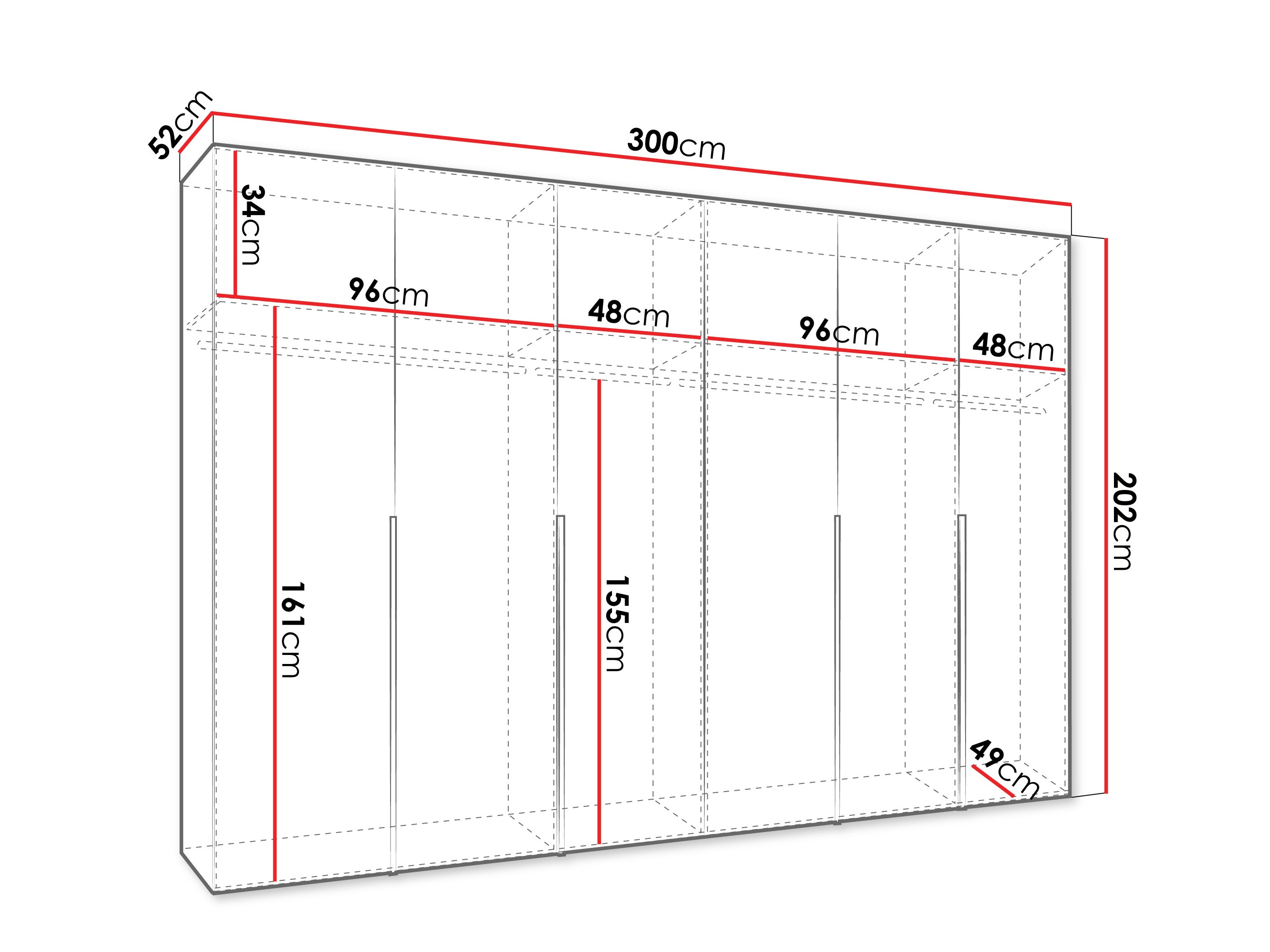 Kledingkast Hartford 539 (Zwart)