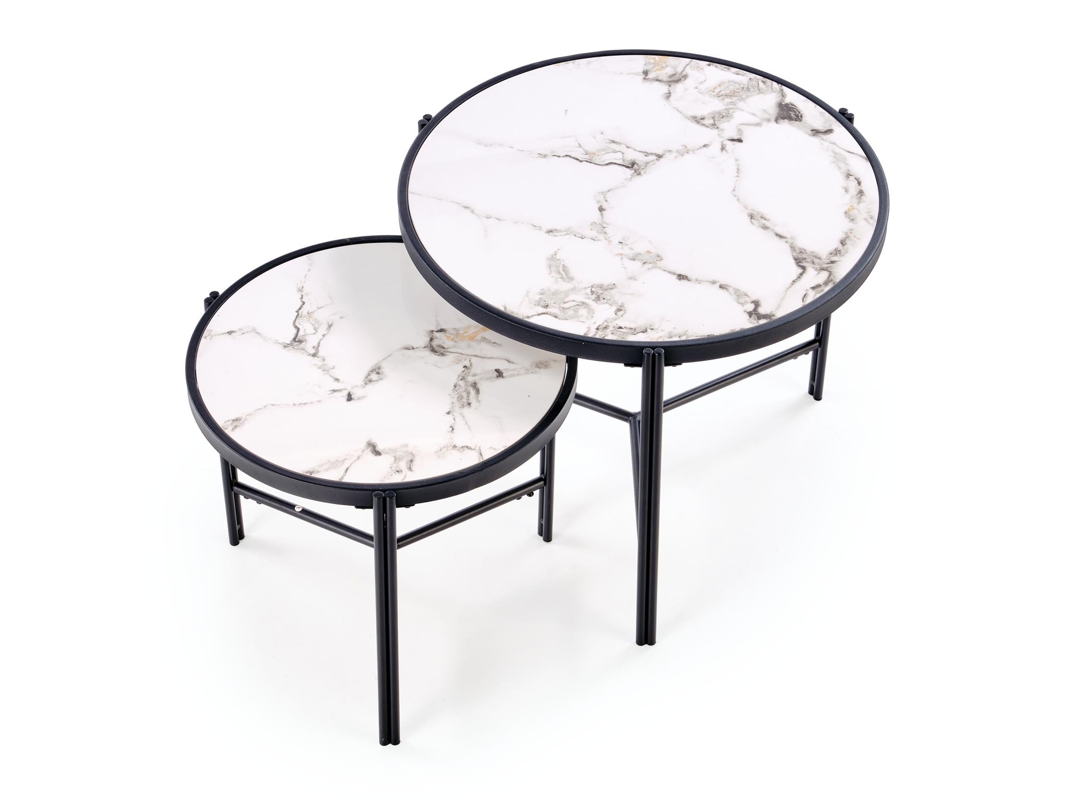 Salontafel set Houston 1867 (Wit marmer + Zwart)