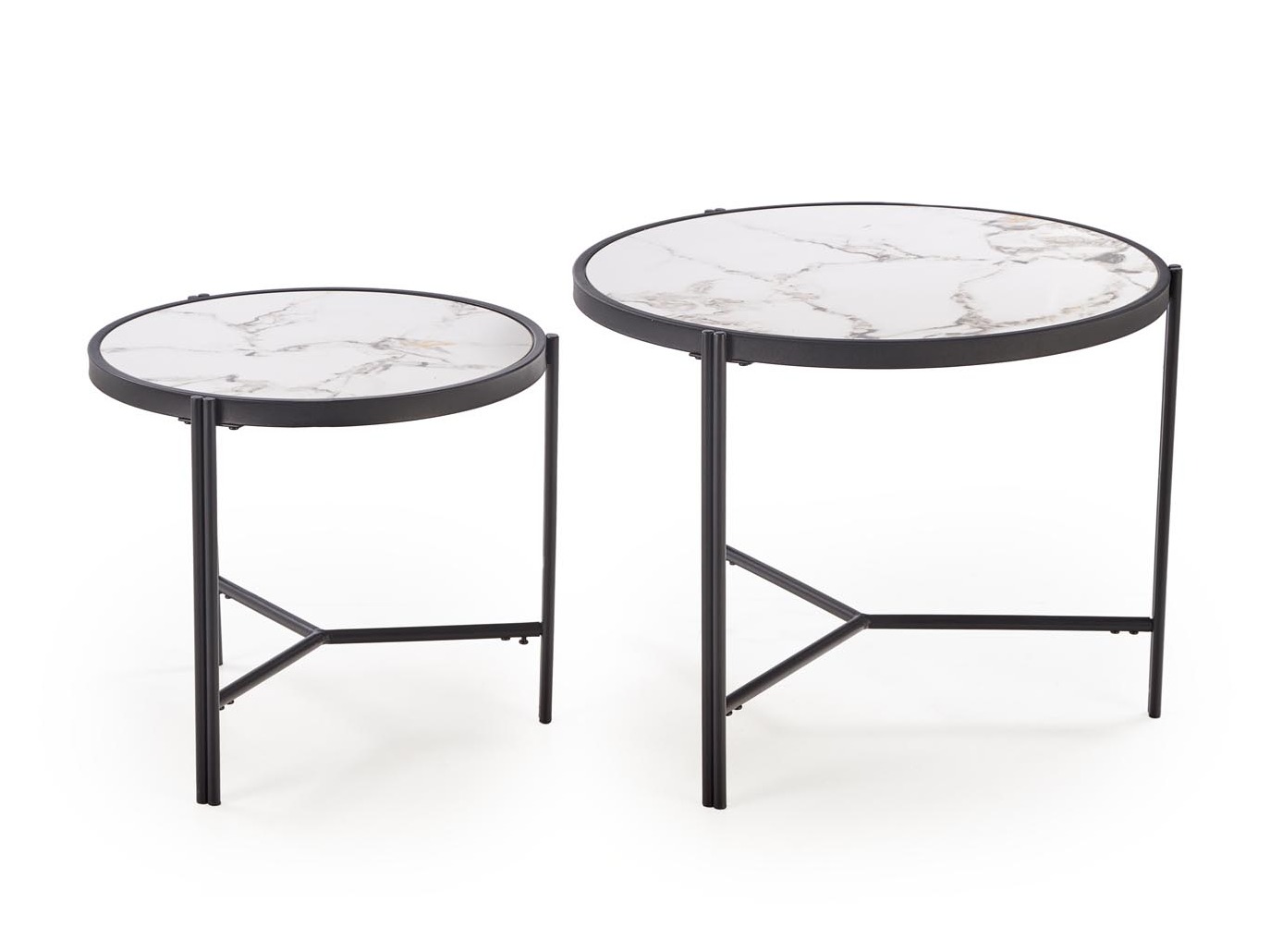 Salontafel set Houston 1867 (Wit marmer + Zwart)