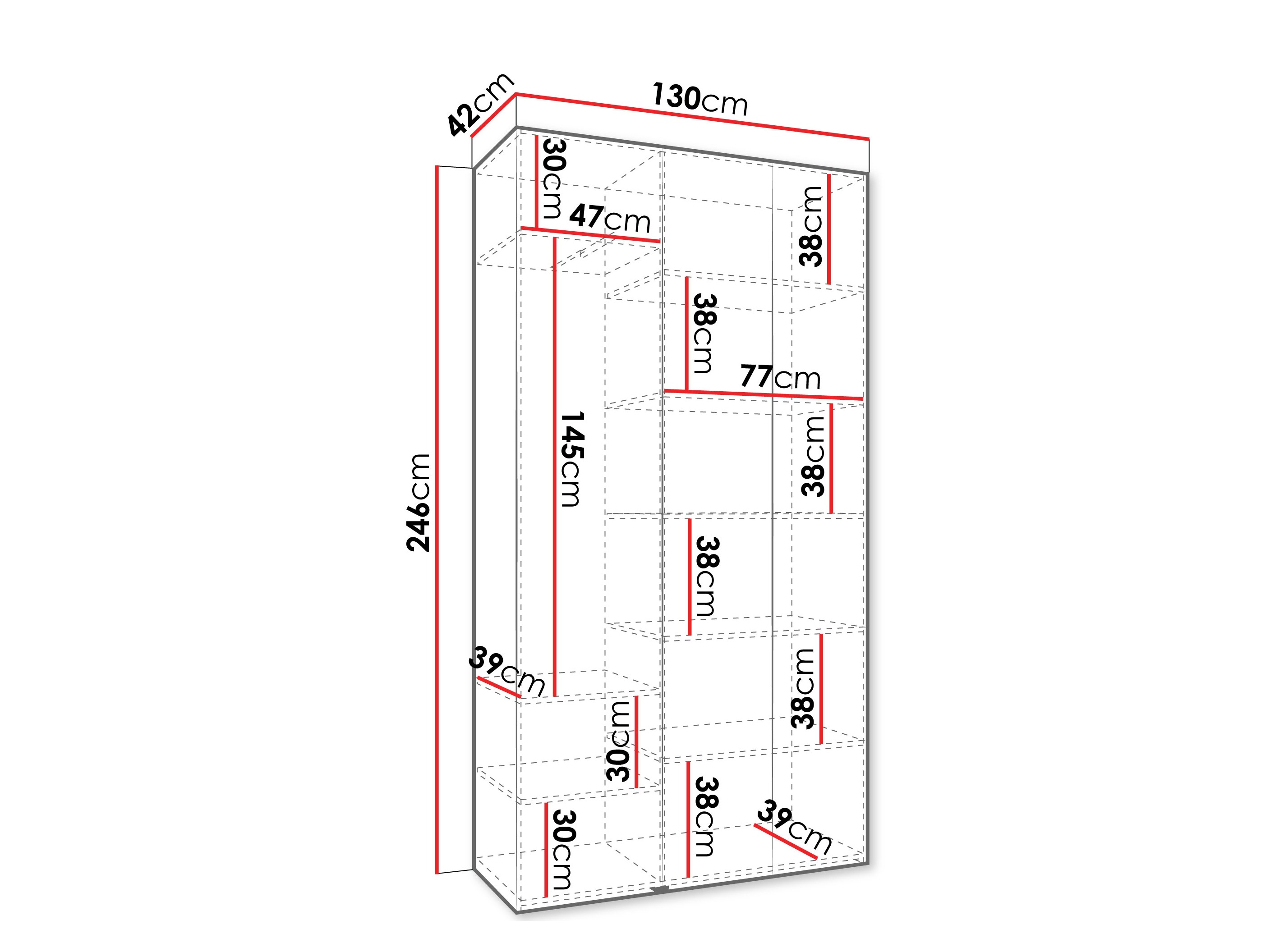 Kledingkast Hartford 544 (Kasjmier)