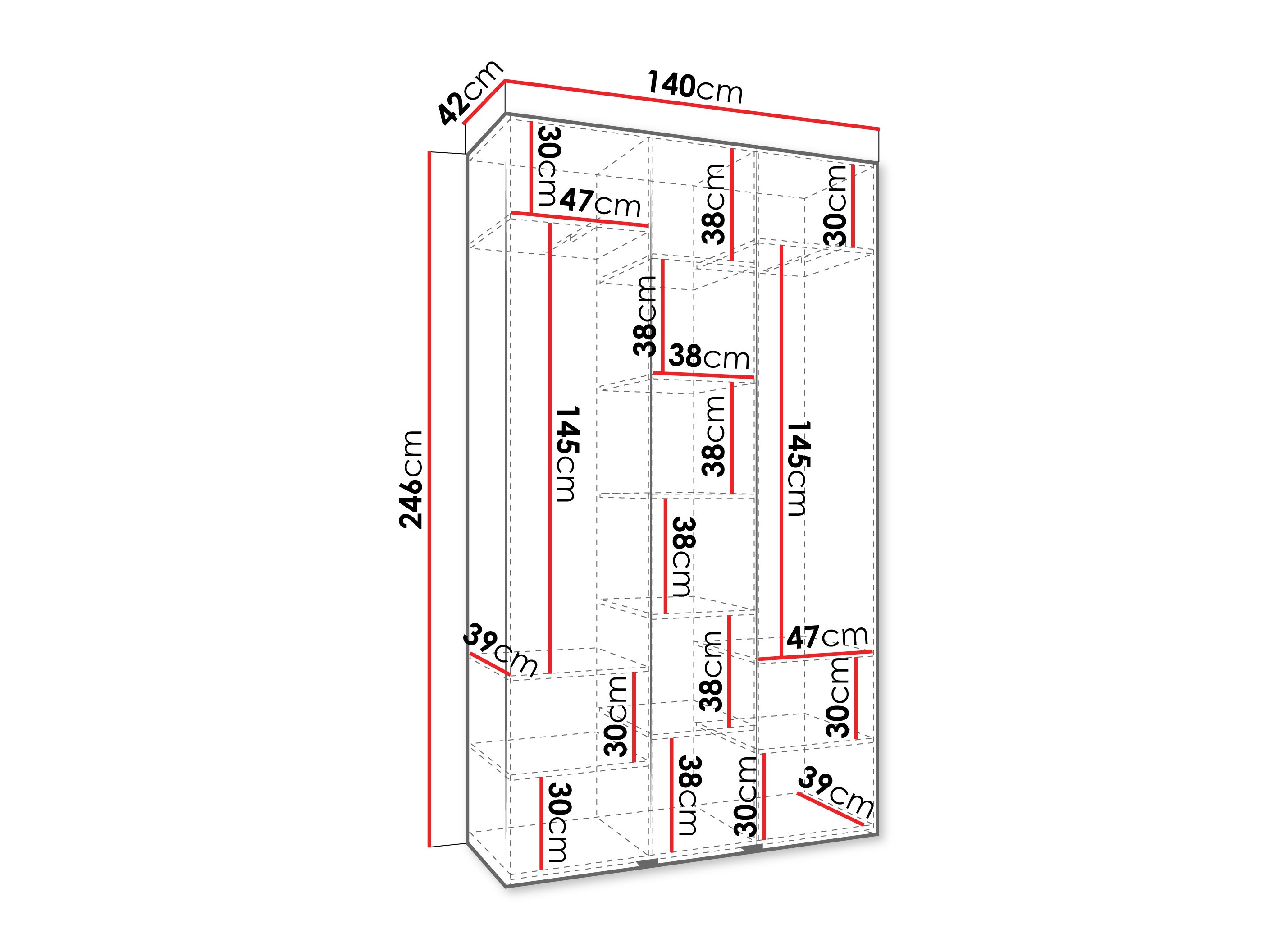 Kledingkast Hartford 544 (Kasjmier)