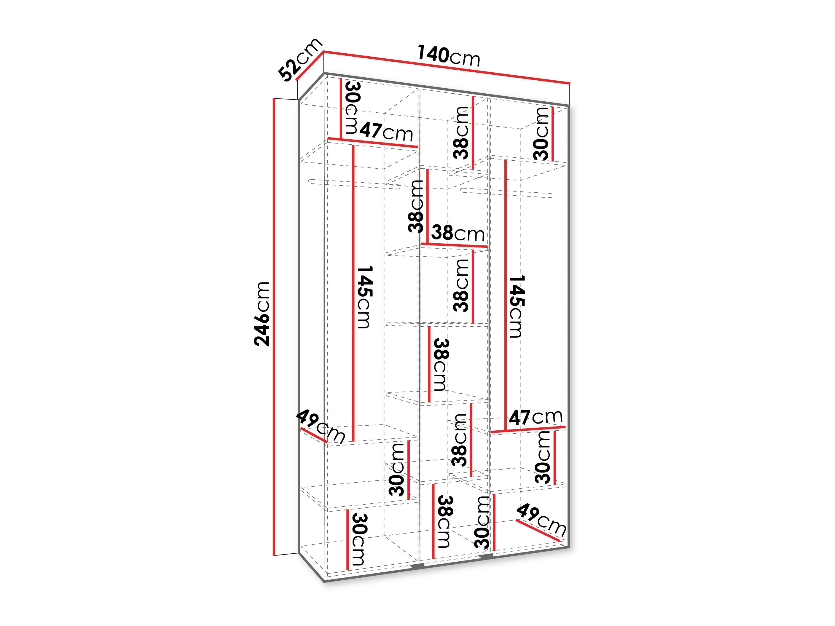 Kledingkast Hartford 544 (Kasjmier)