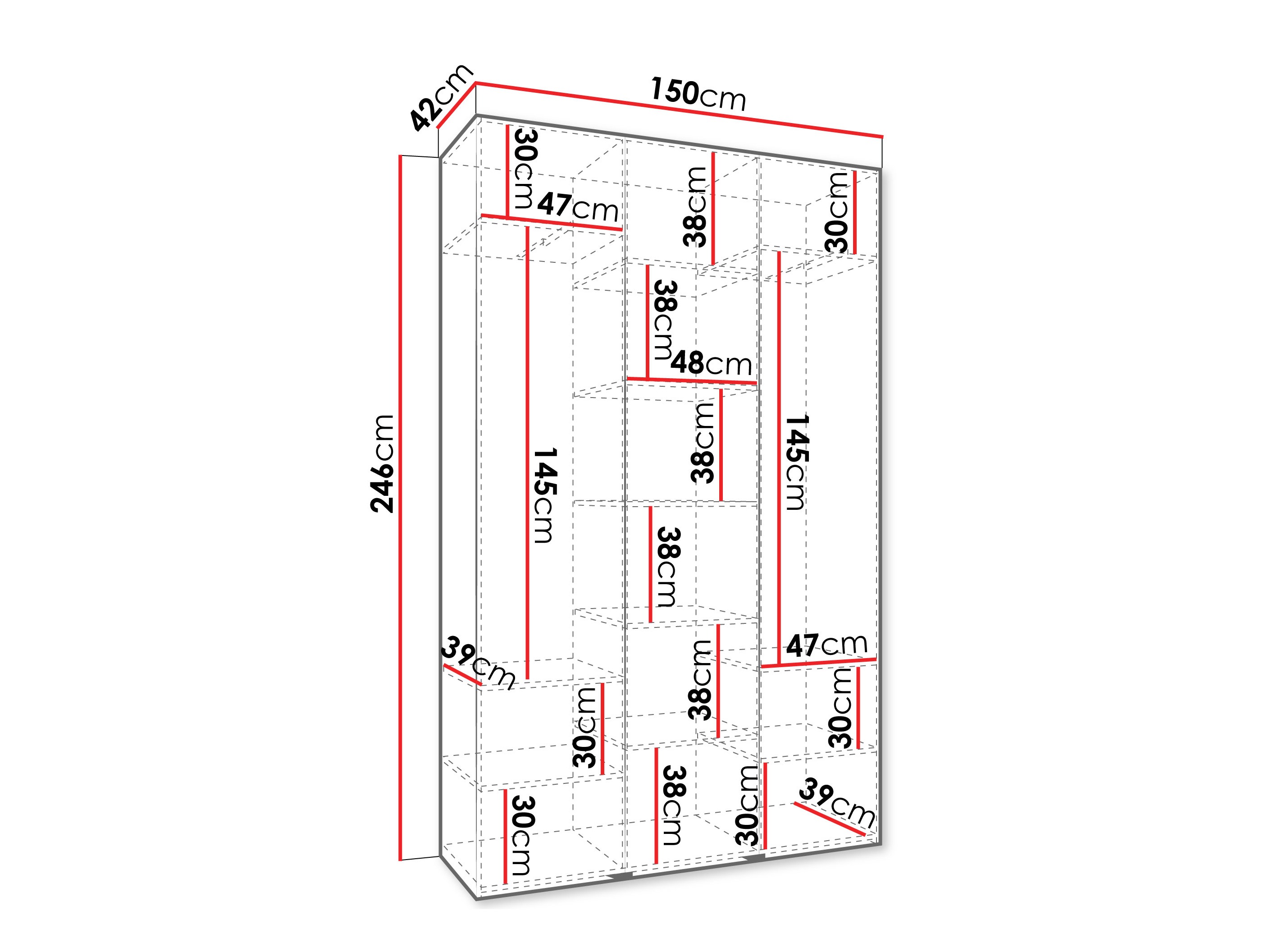 Kledingkast Hartford 544 (Kasjmier)