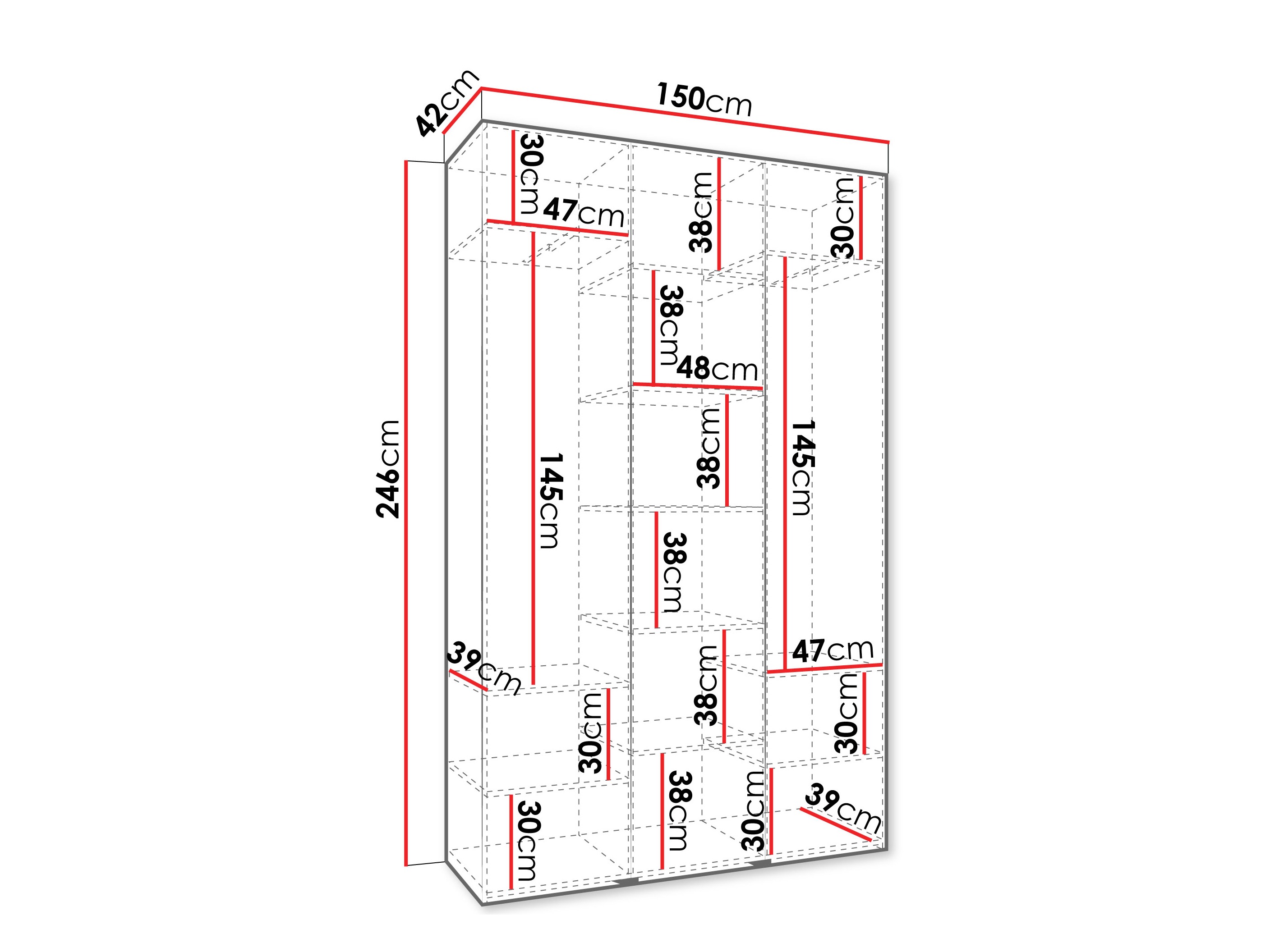 Kledingkast Hartford 544 (Kasjmier)