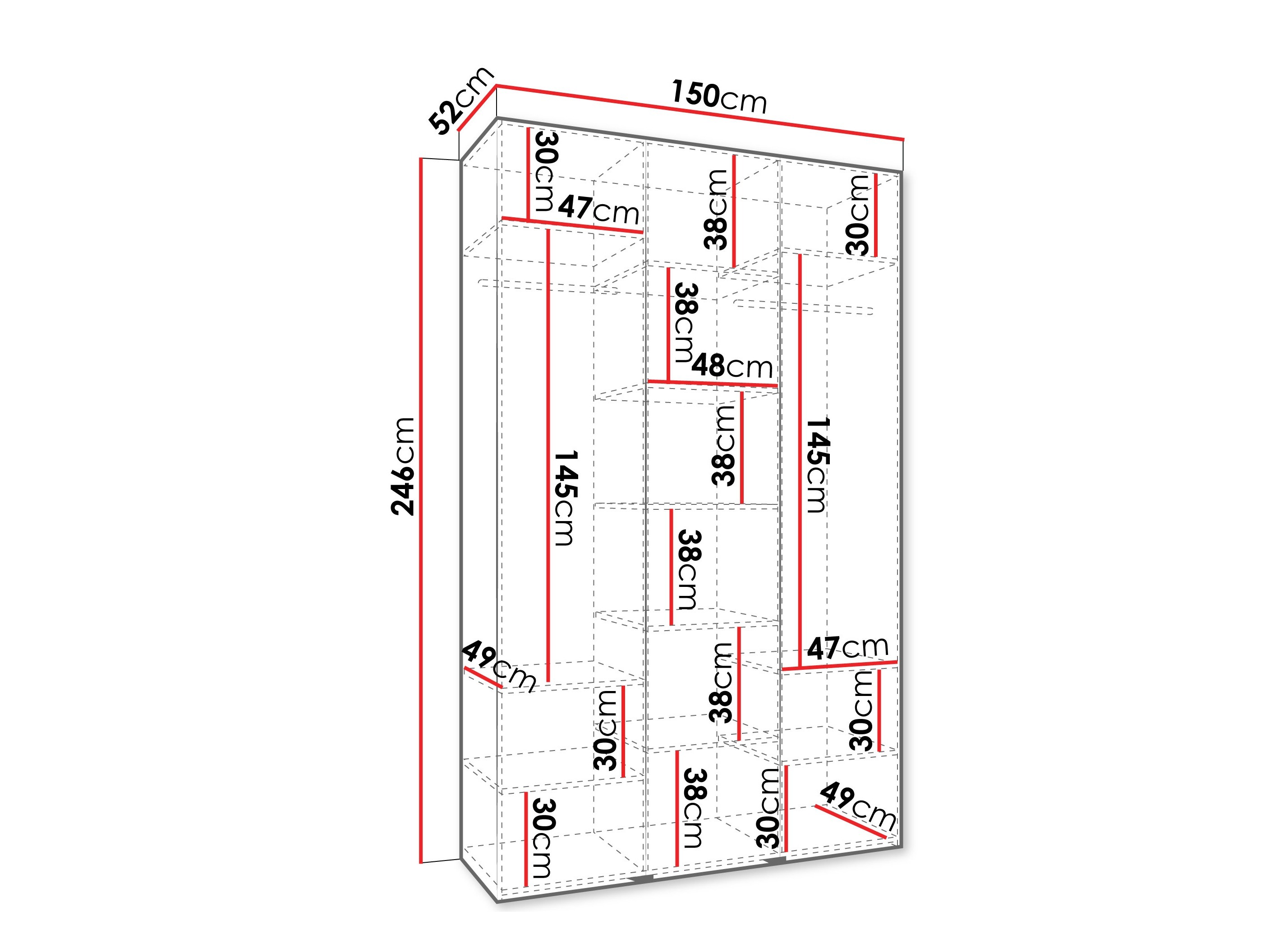 Kledingkast Hartford 544 (Kasjmier)