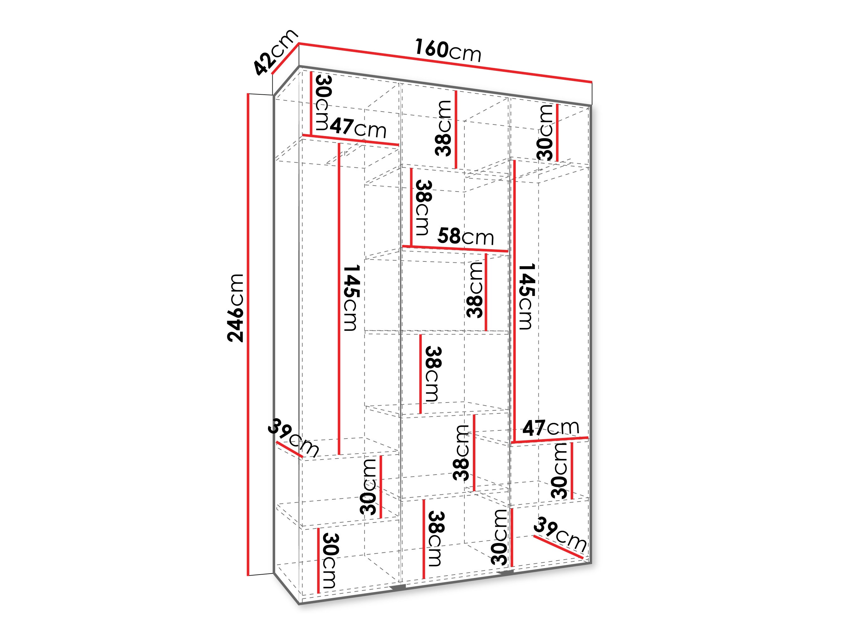 Kledingkast Hartford 544 (Kasjmier)
