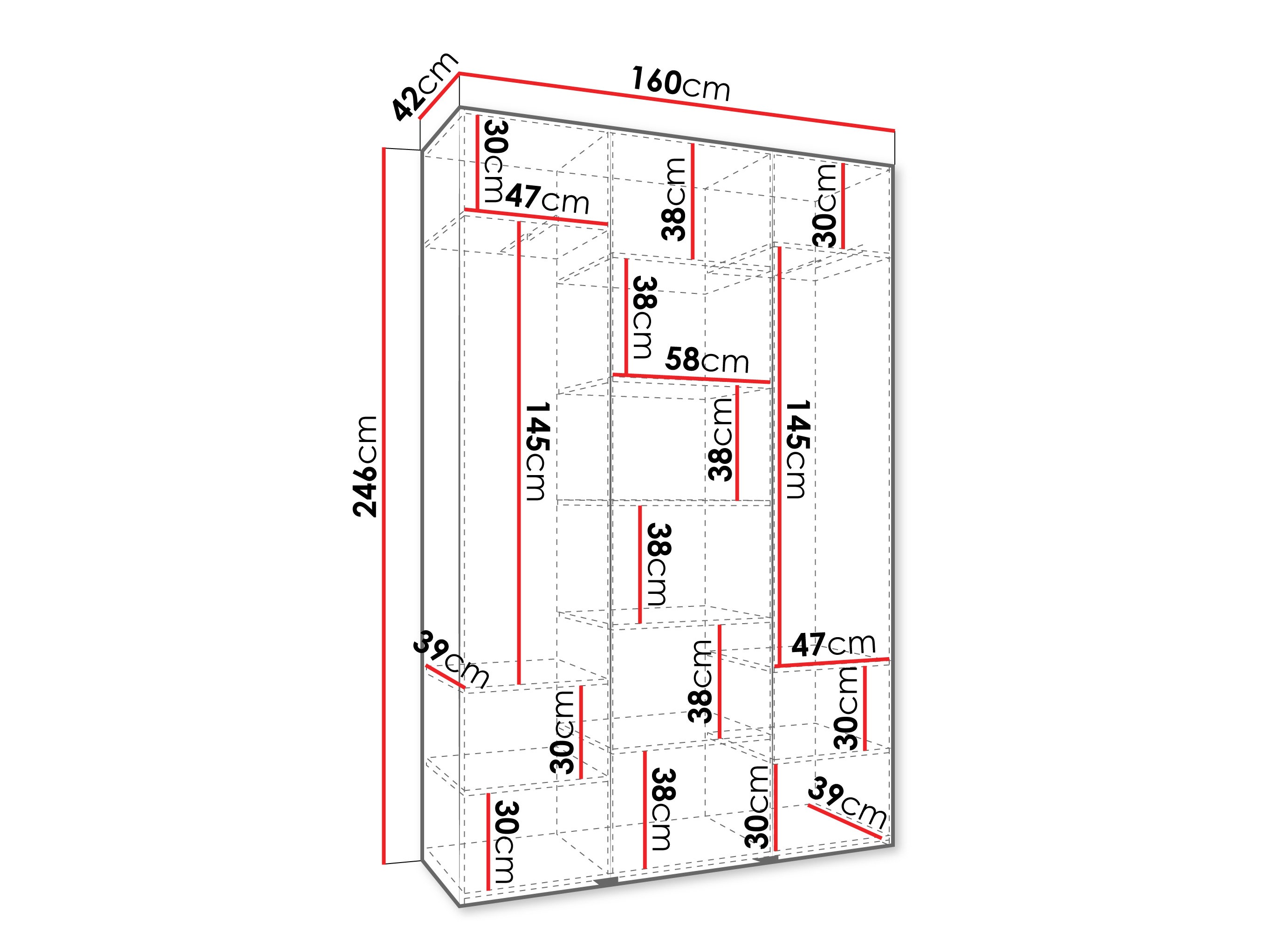 Kledingkast Hartford 544 (Kasjmier)