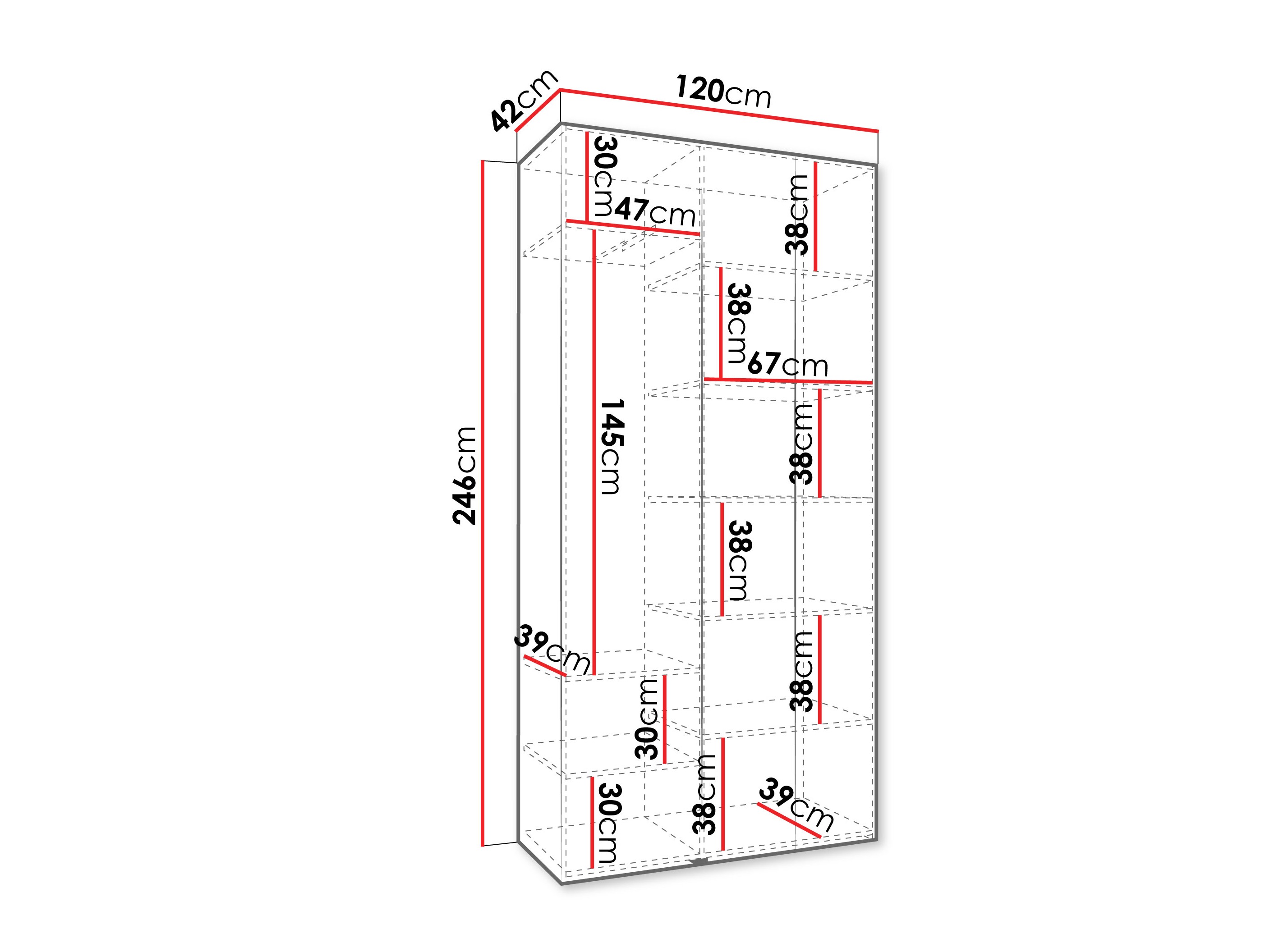 Kledingkast Hartford 544 (Wit)
