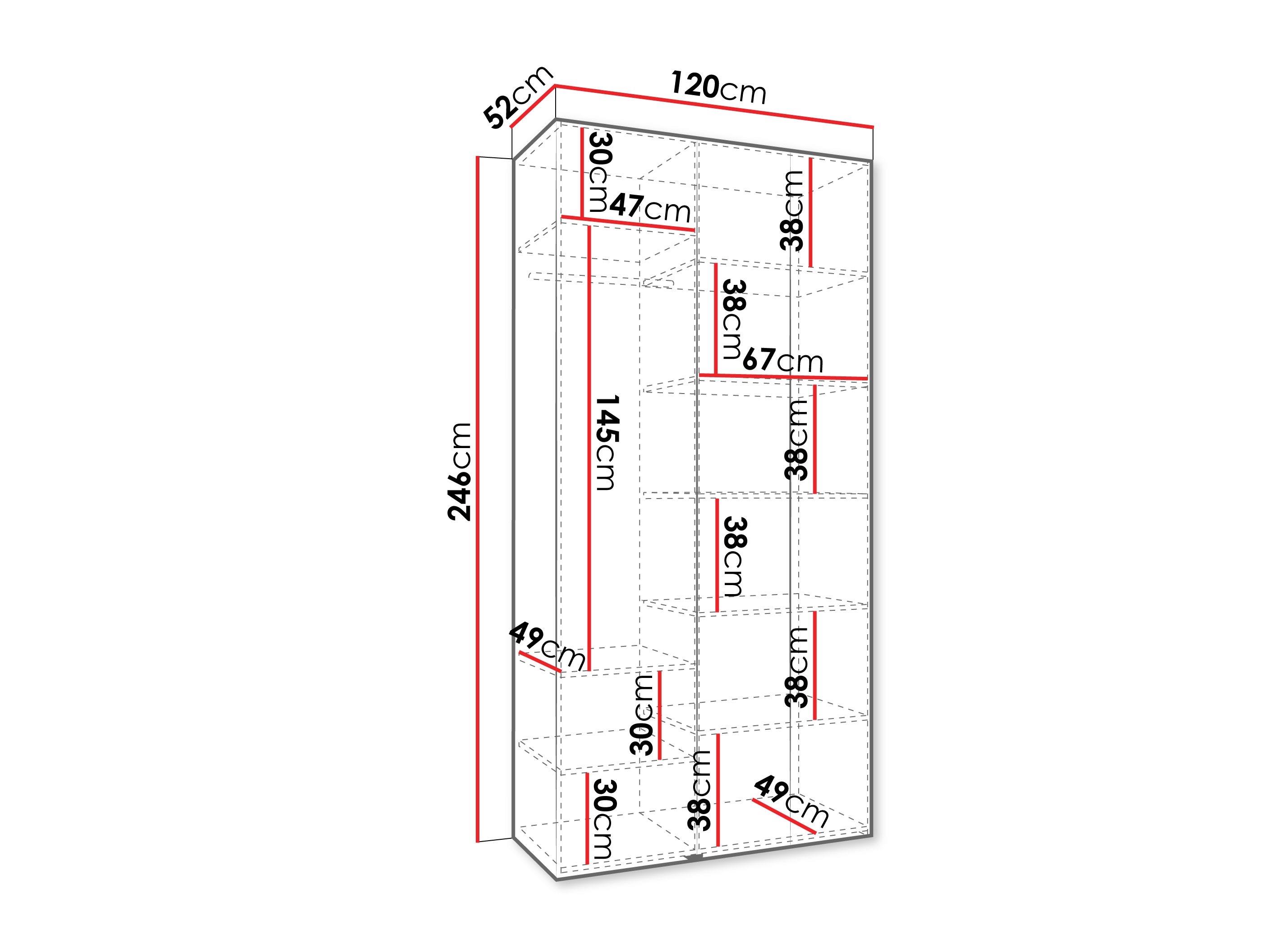 Kledingkast Hartford 544 (Wit)