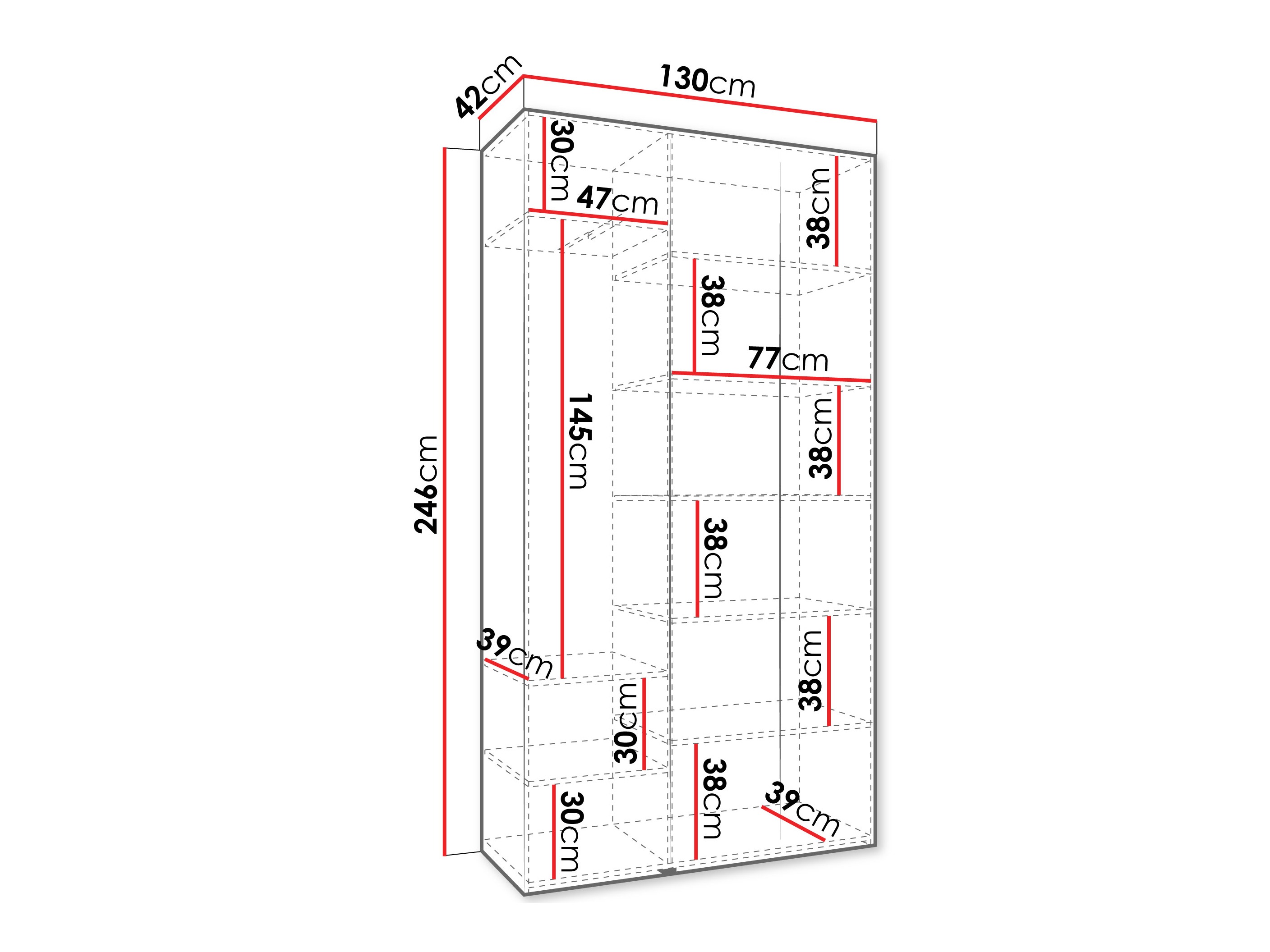 Kledingkast Hartford 544 (Wit)