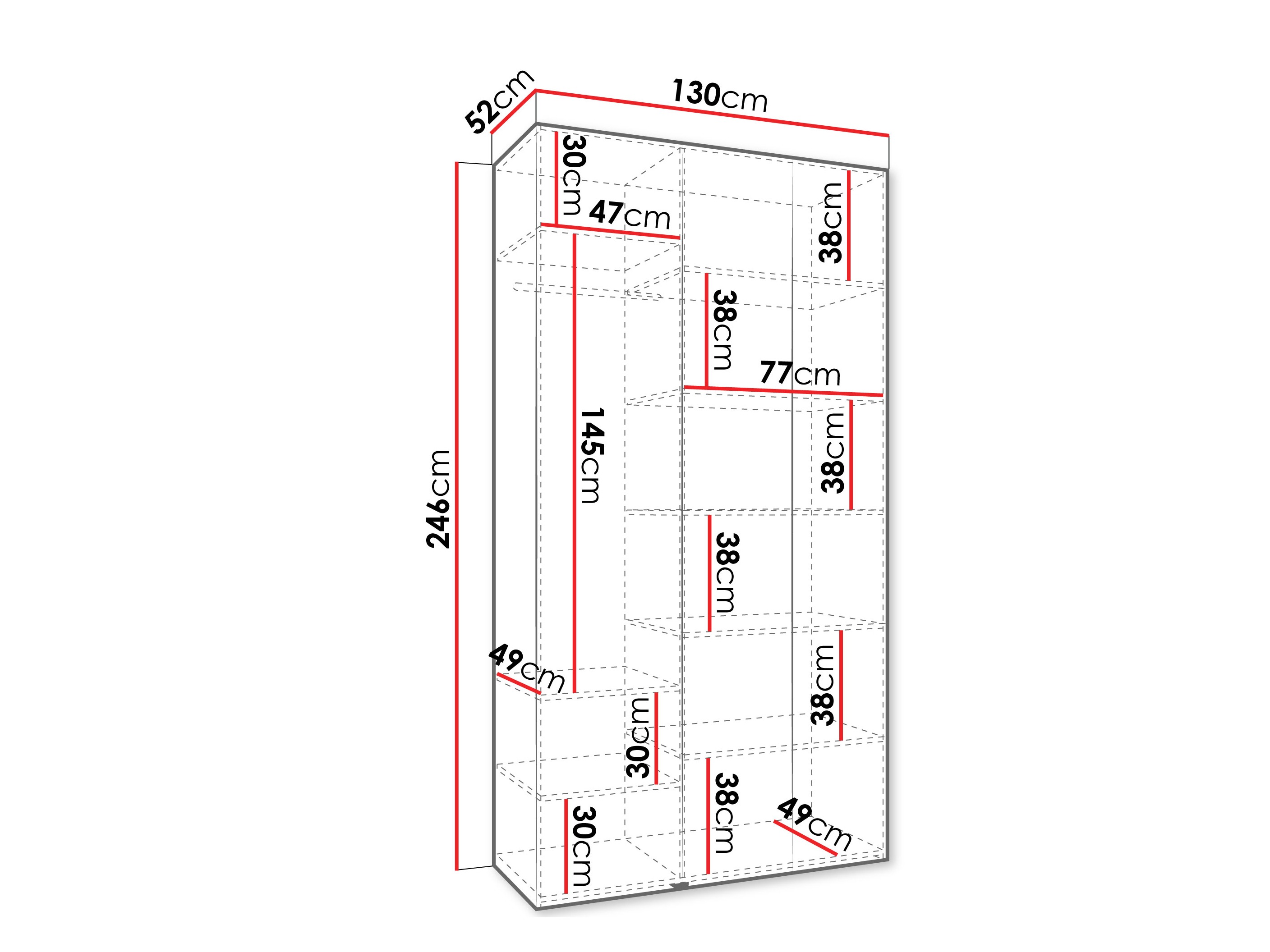 Kledingkast Hartford 544 (Wit)