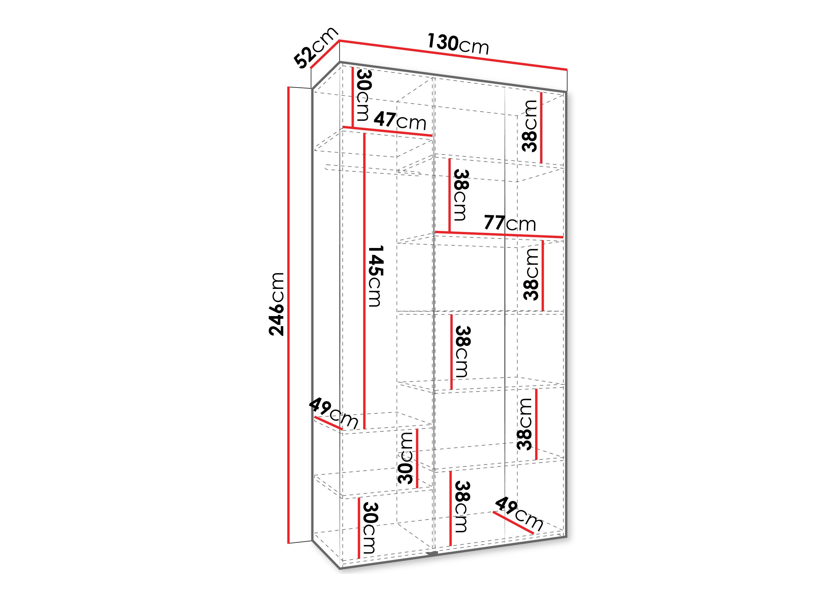 Kledingkast Hartford 544 (Wit)