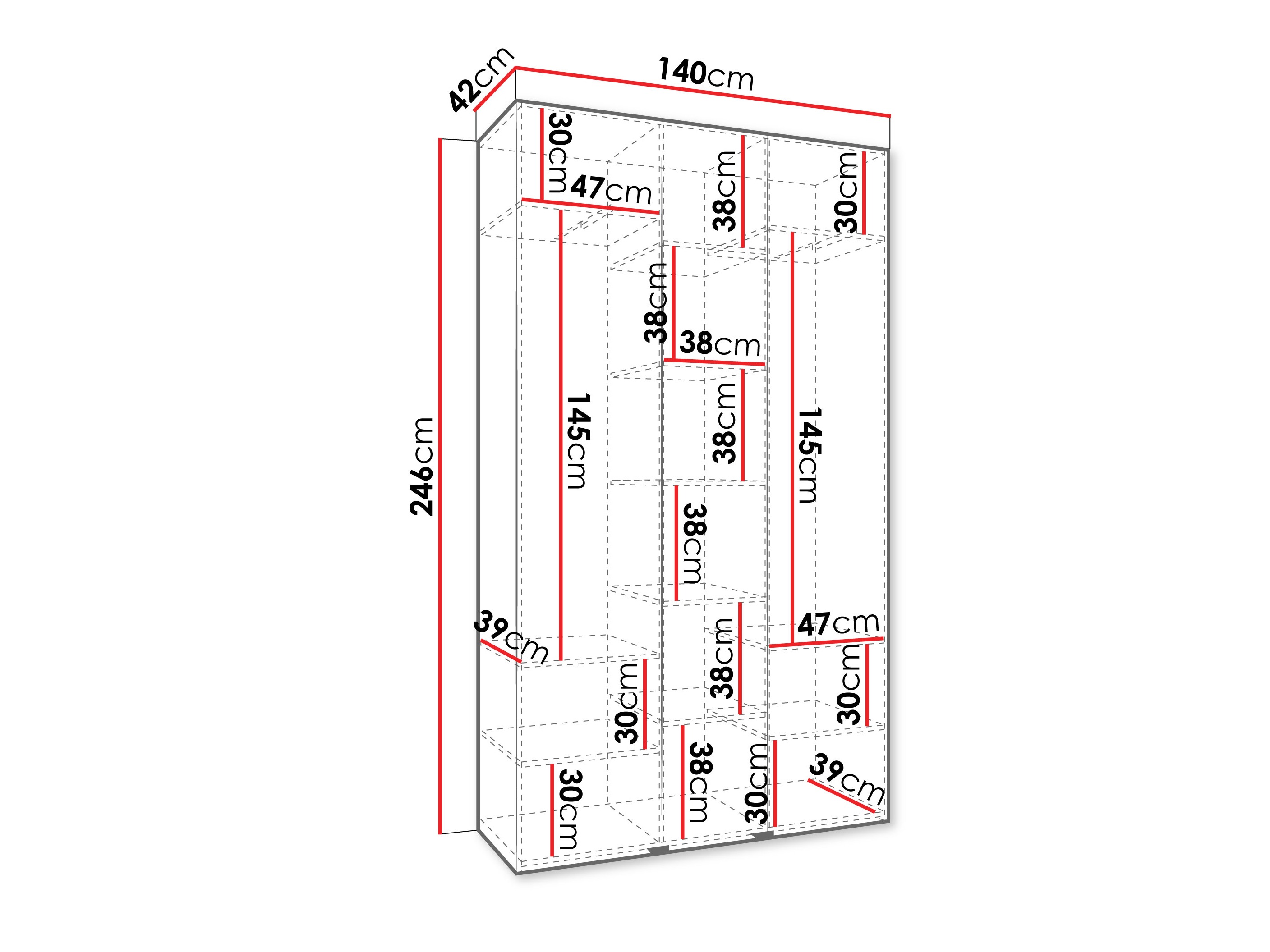 Kledingkast Hartford 544 (Wit)