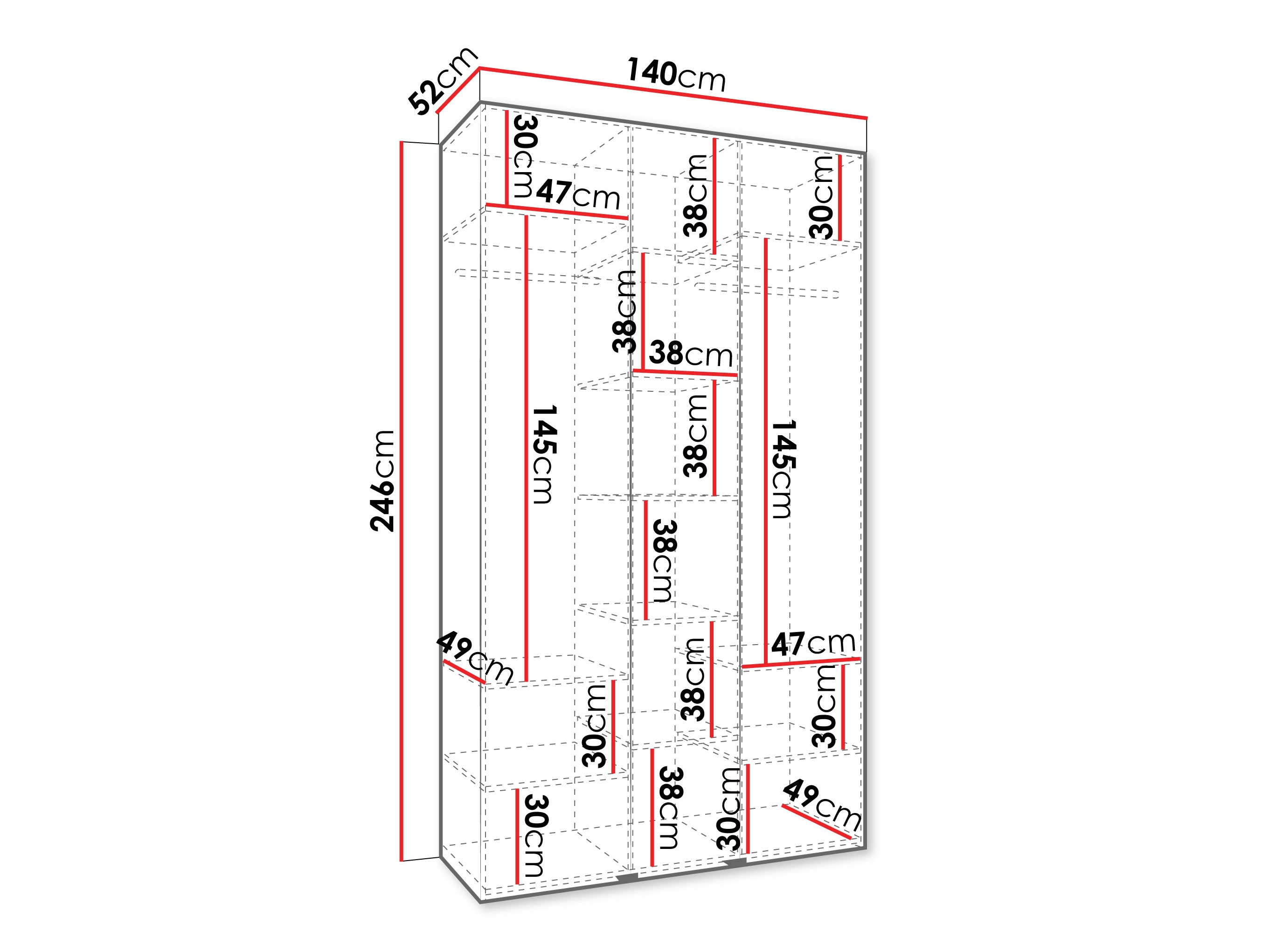 Kledingkast Hartford 544 (Wit)