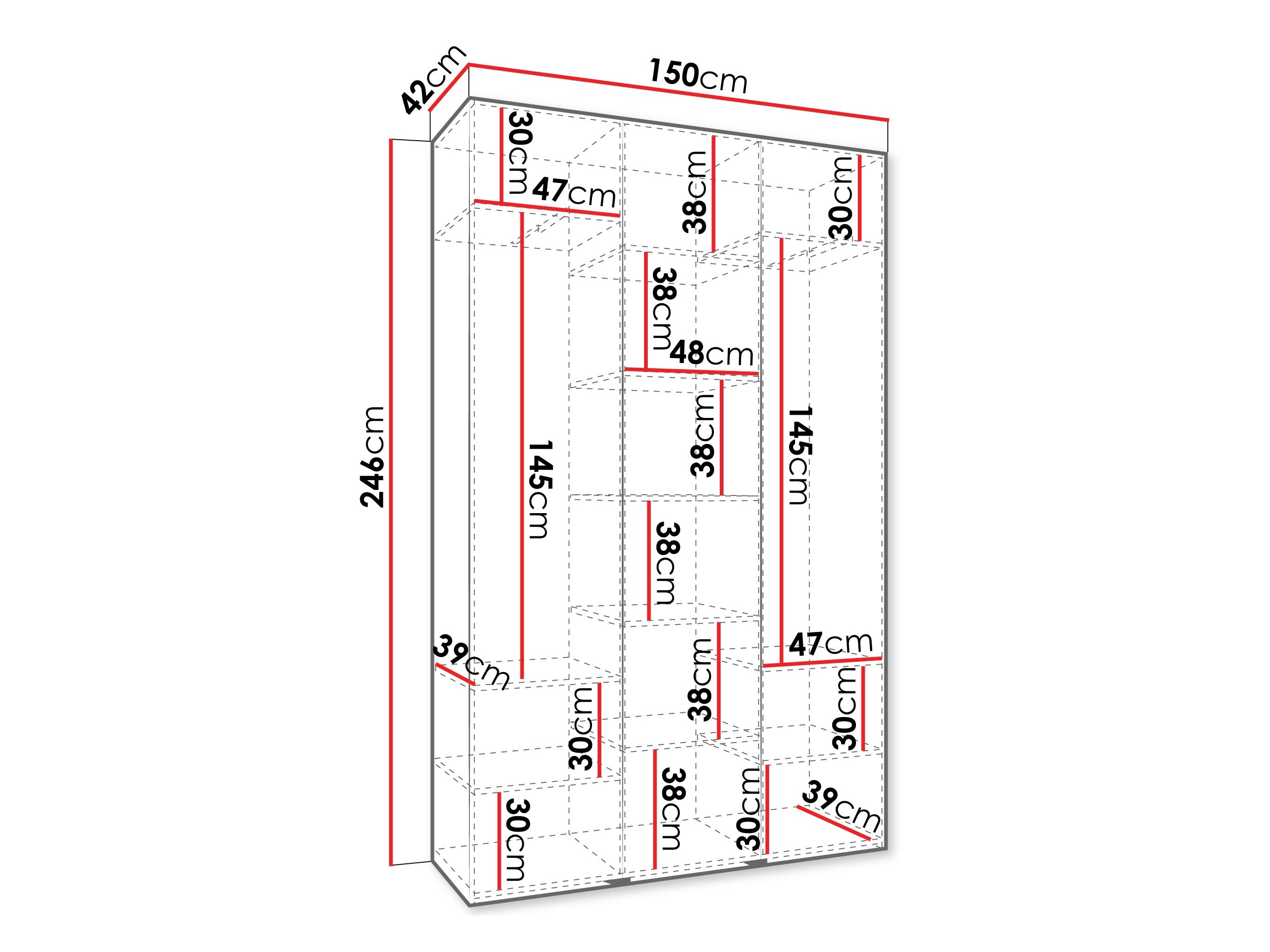 Kledingkast Hartford 544 (Wit)