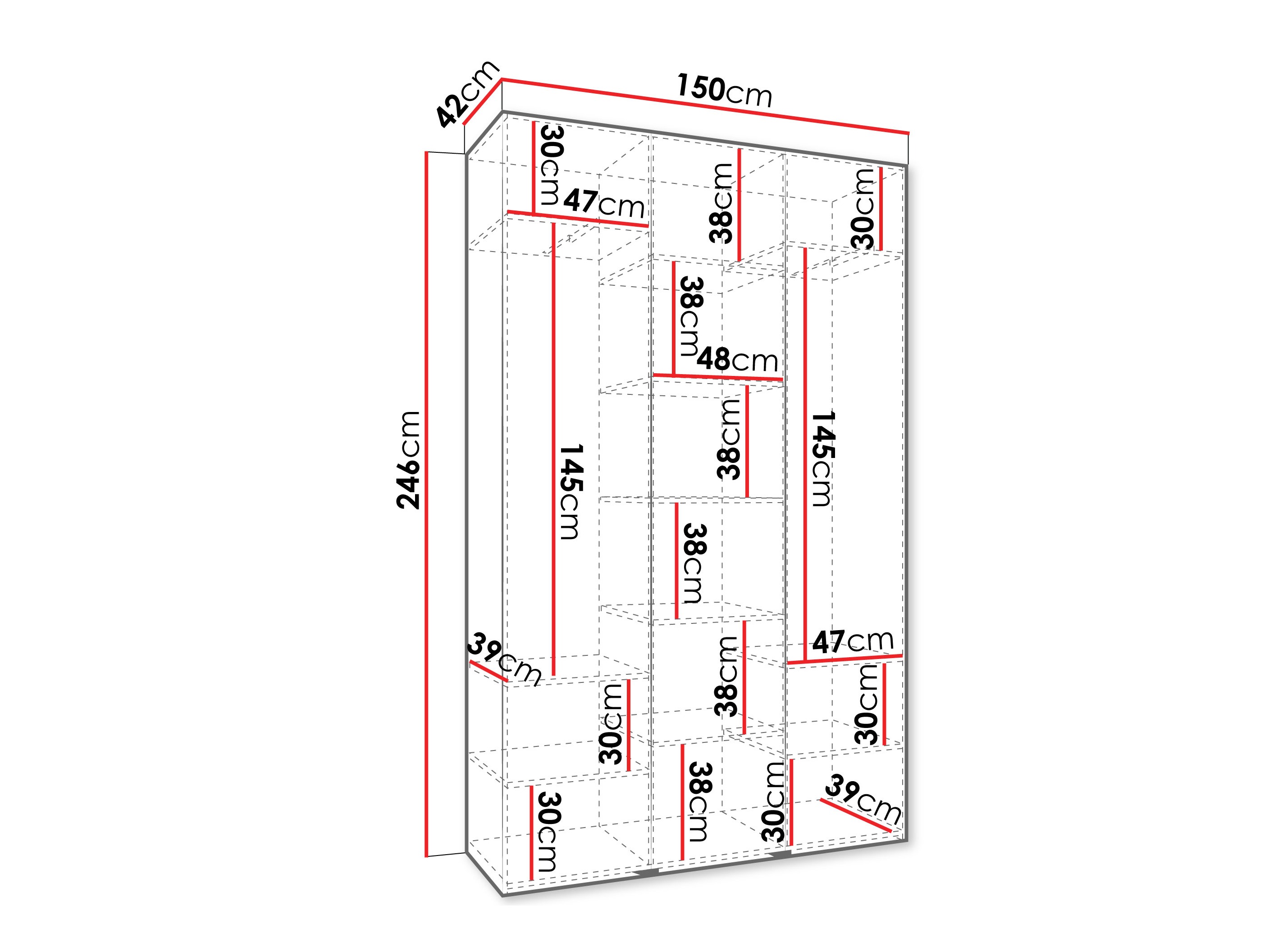 Kledingkast Hartford 544 (Wit)