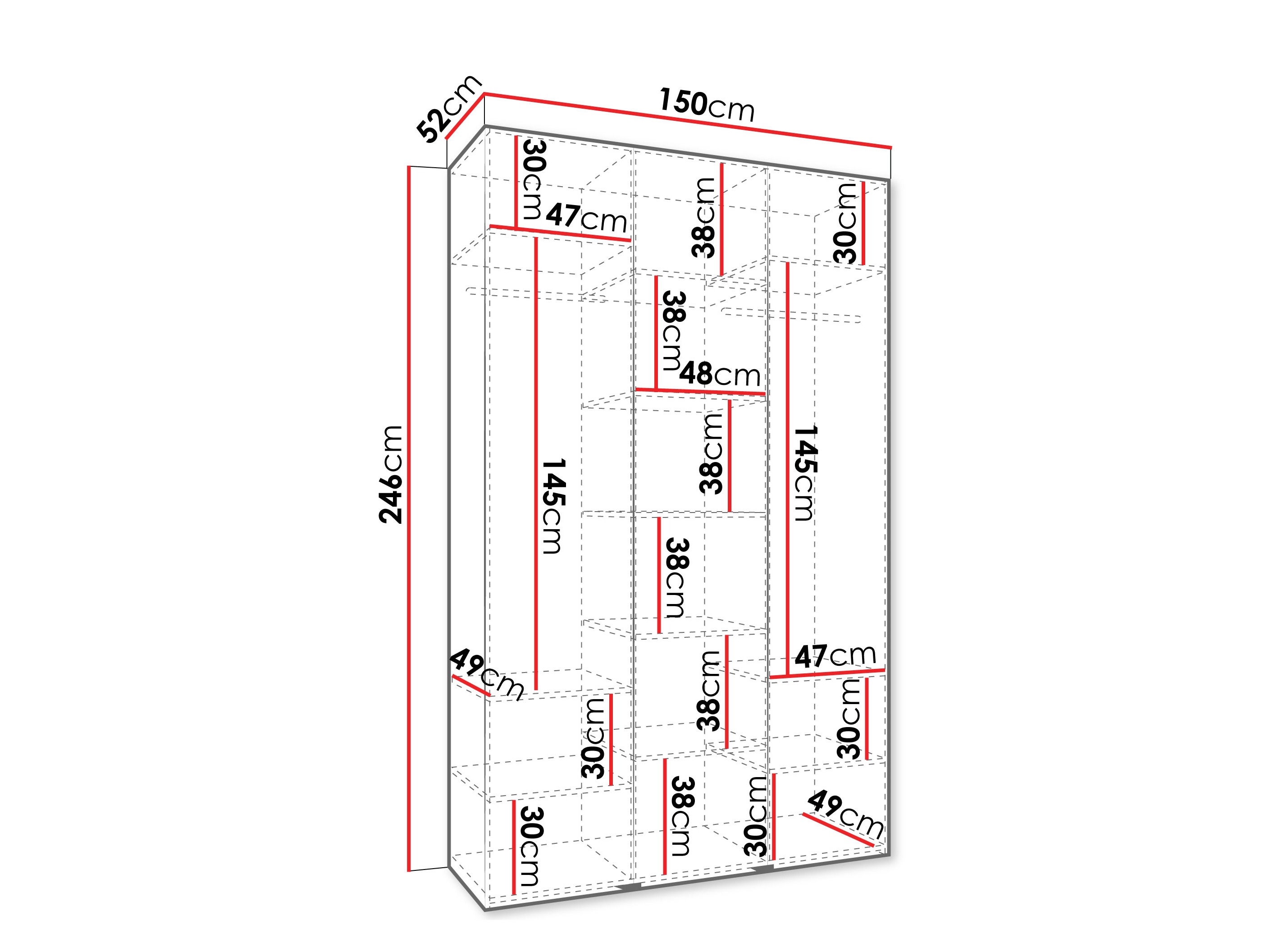 Kledingkast Hartford 544 (Wit)