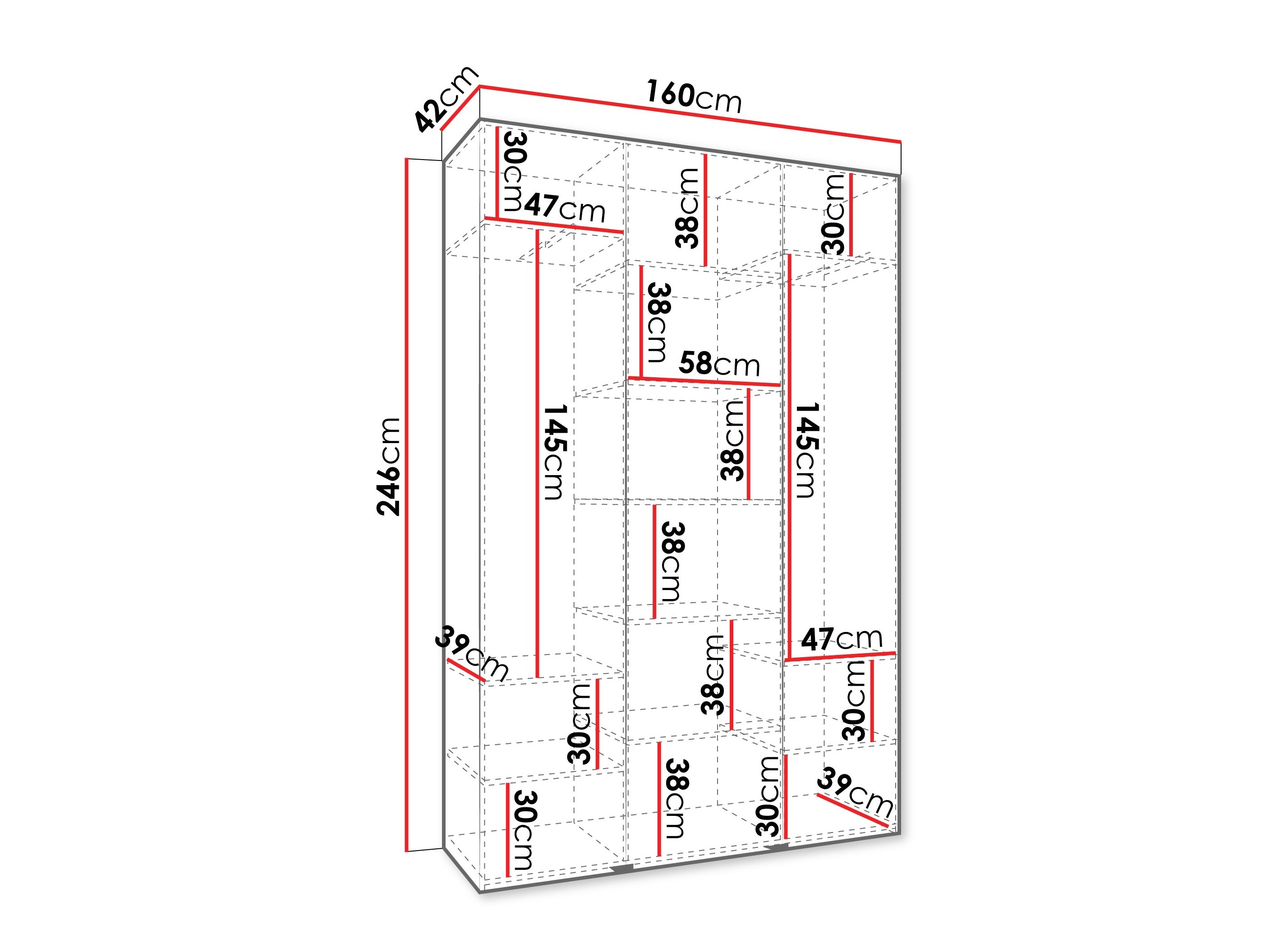 Kledingkast Hartford 544 (Wit)