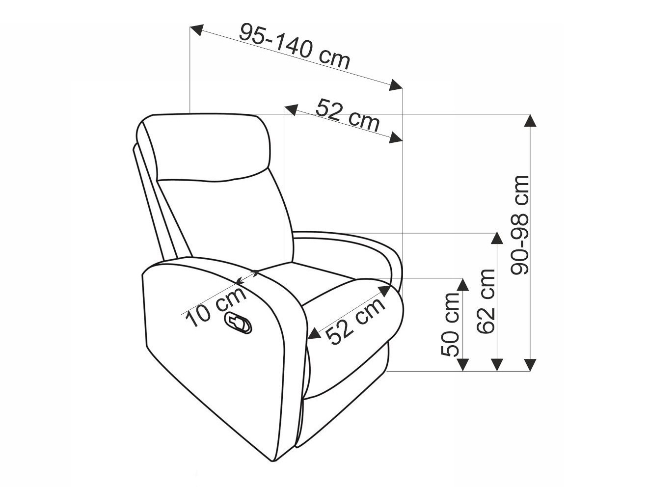 Relaxfauteuil Houston 1518 (Grijs)