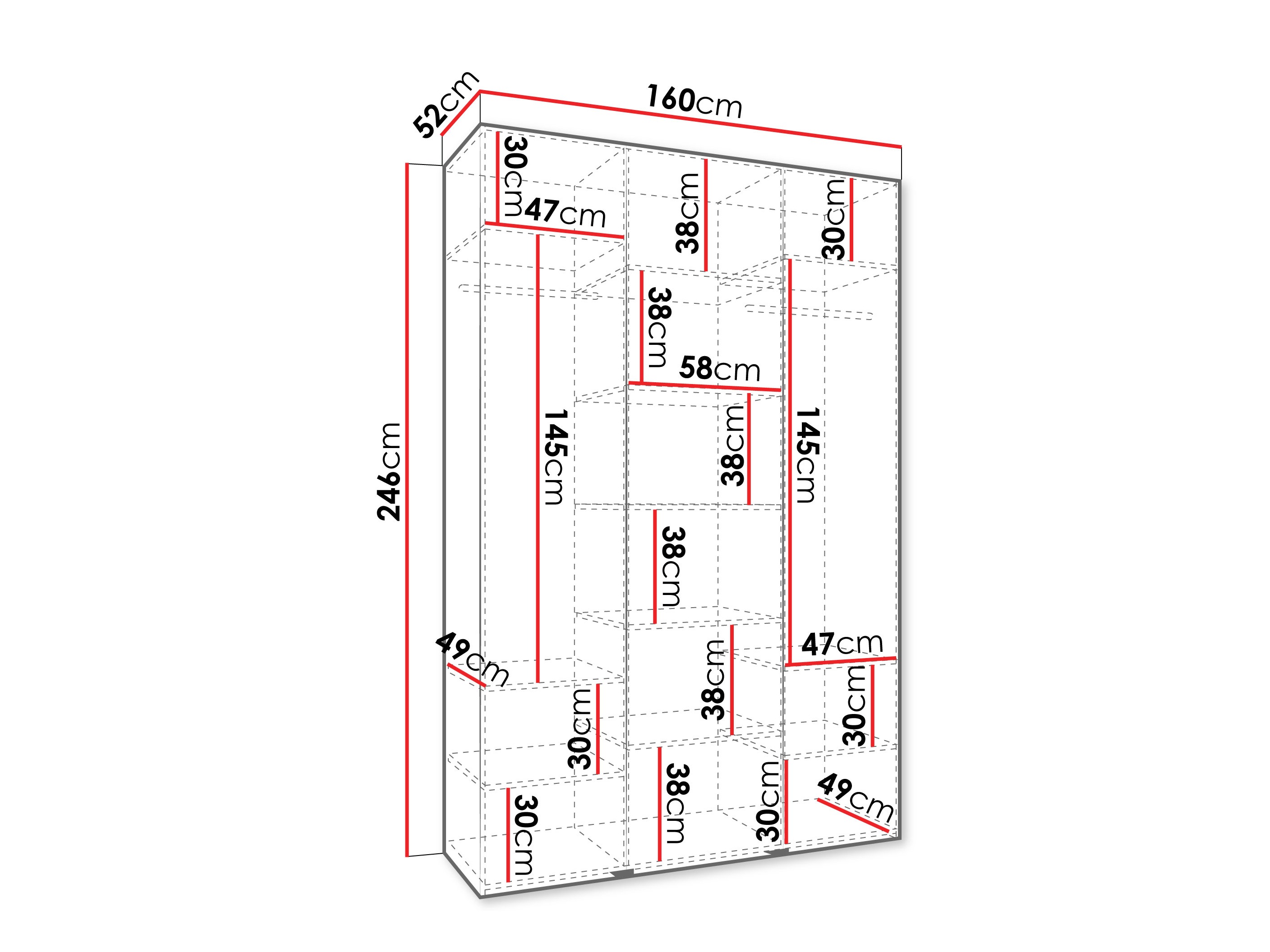 Kledingkast Hartford 544 (Kasjmier)