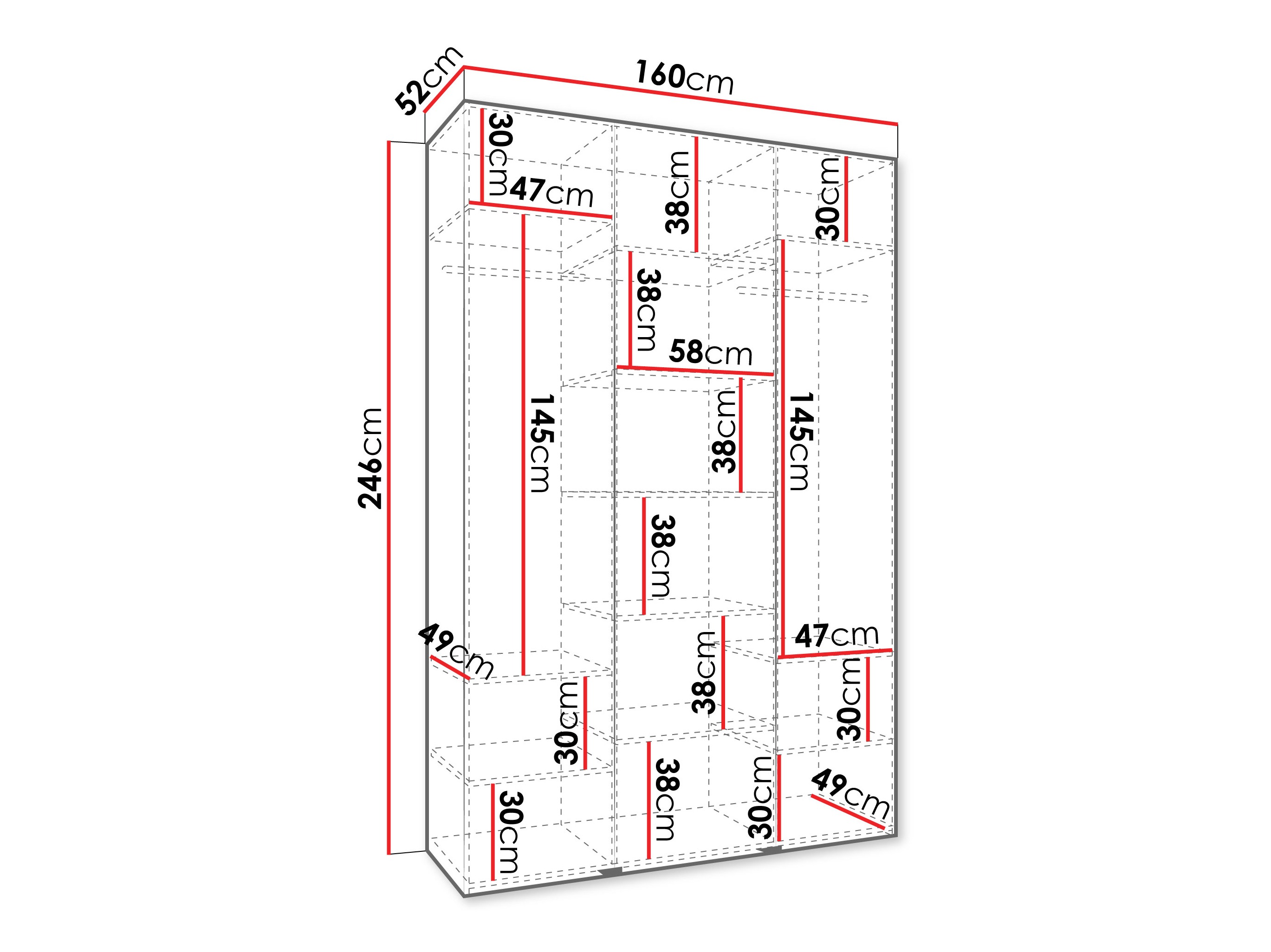 Kledingkast Hartford 544 (Kasjmier)