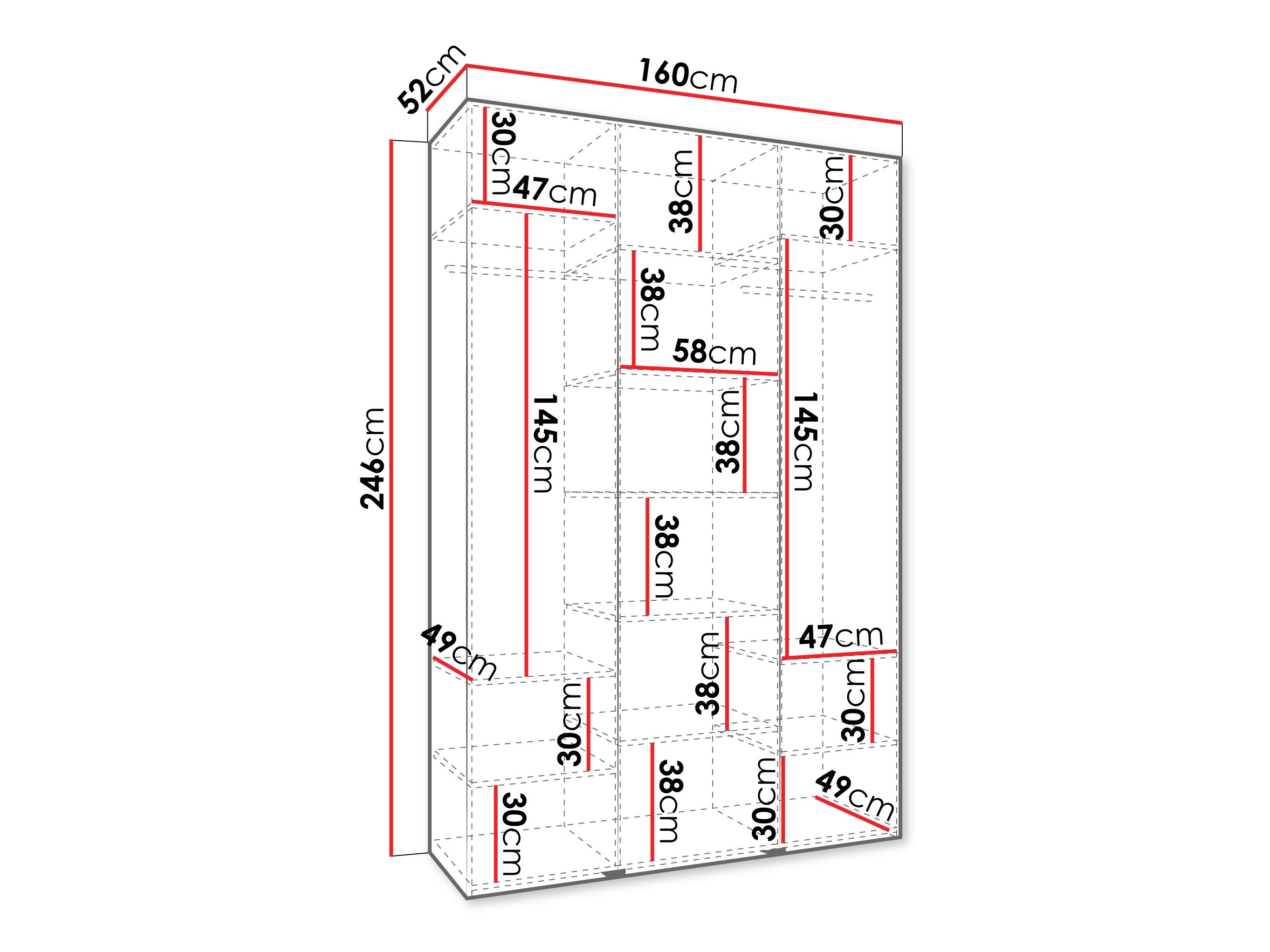 Kledingkast Hartford 544 (Wit)
