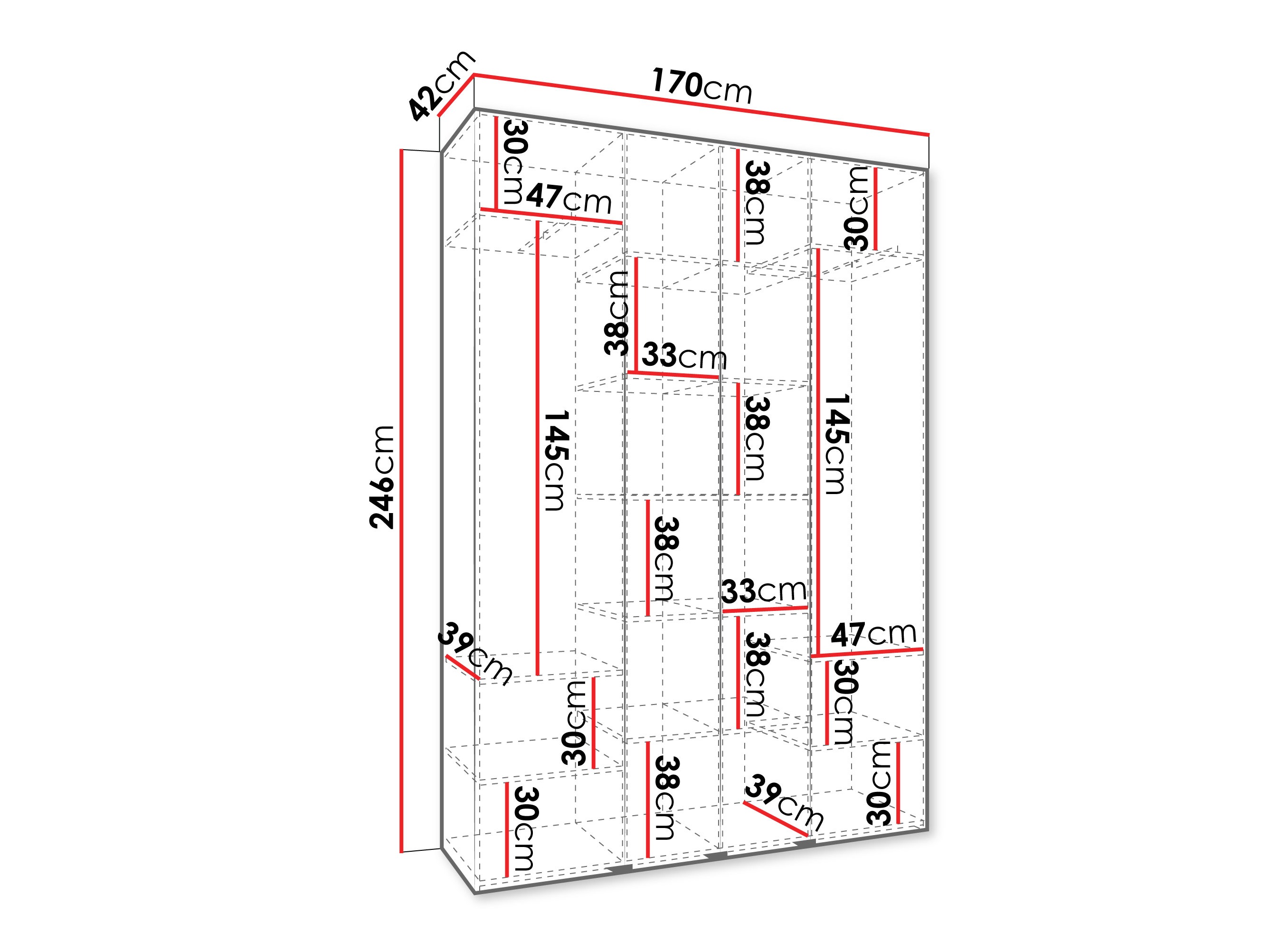 Kledingkast Hartford 554 (Kasjmier)