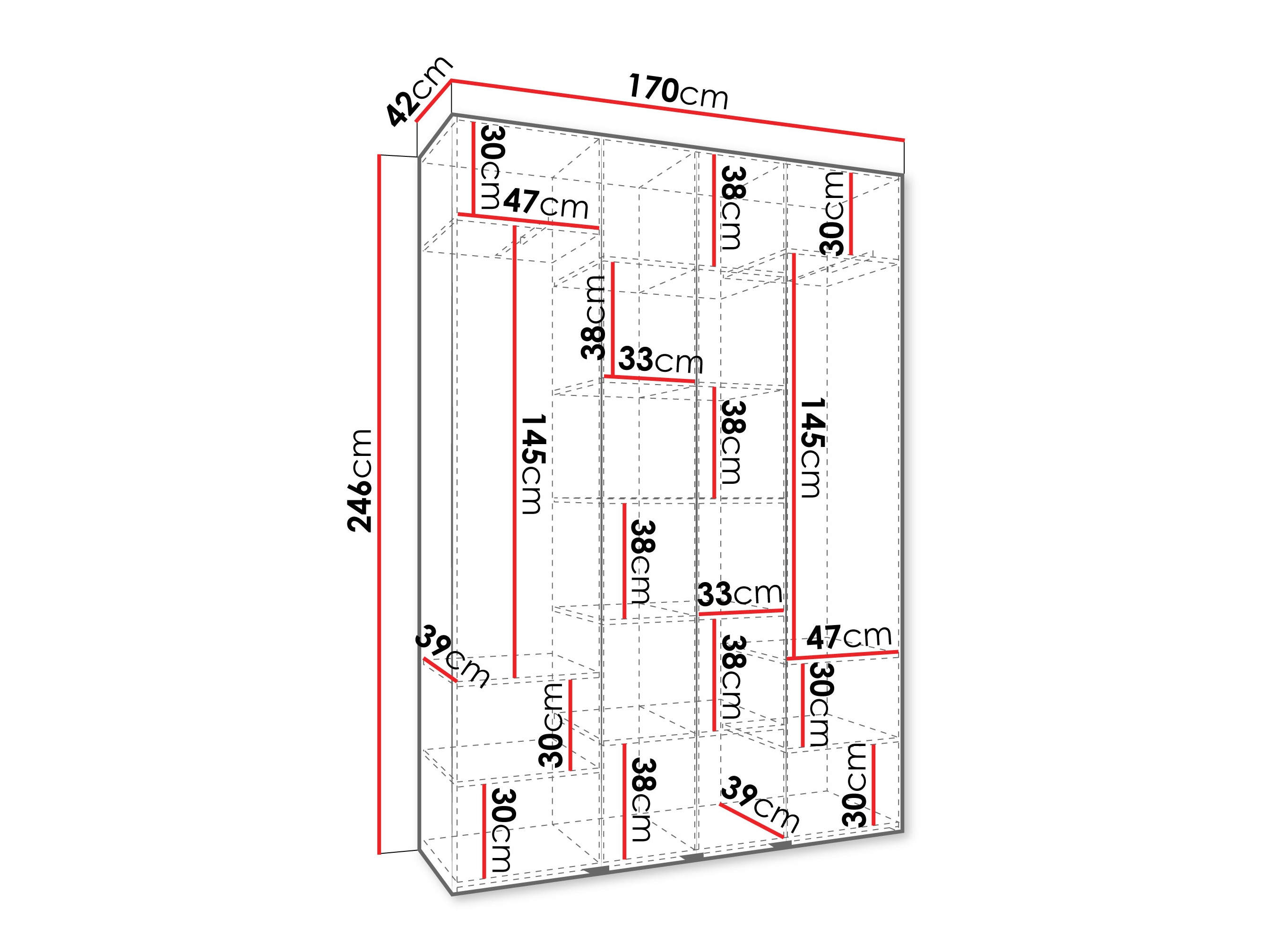Kledingkast Hartford 554 (Kasjmier)