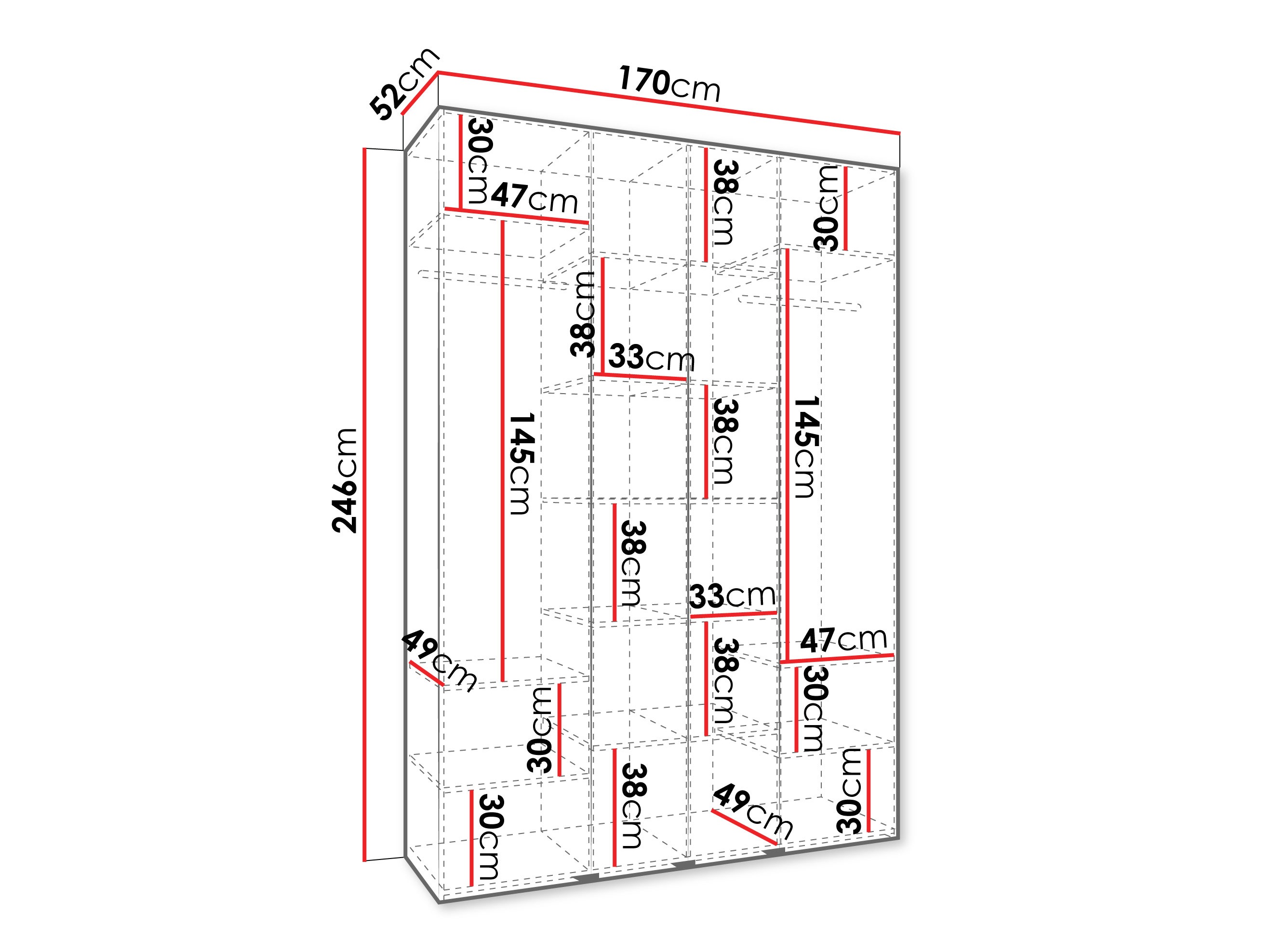 Kledingkast Hartford 554 (Kasjmier)
