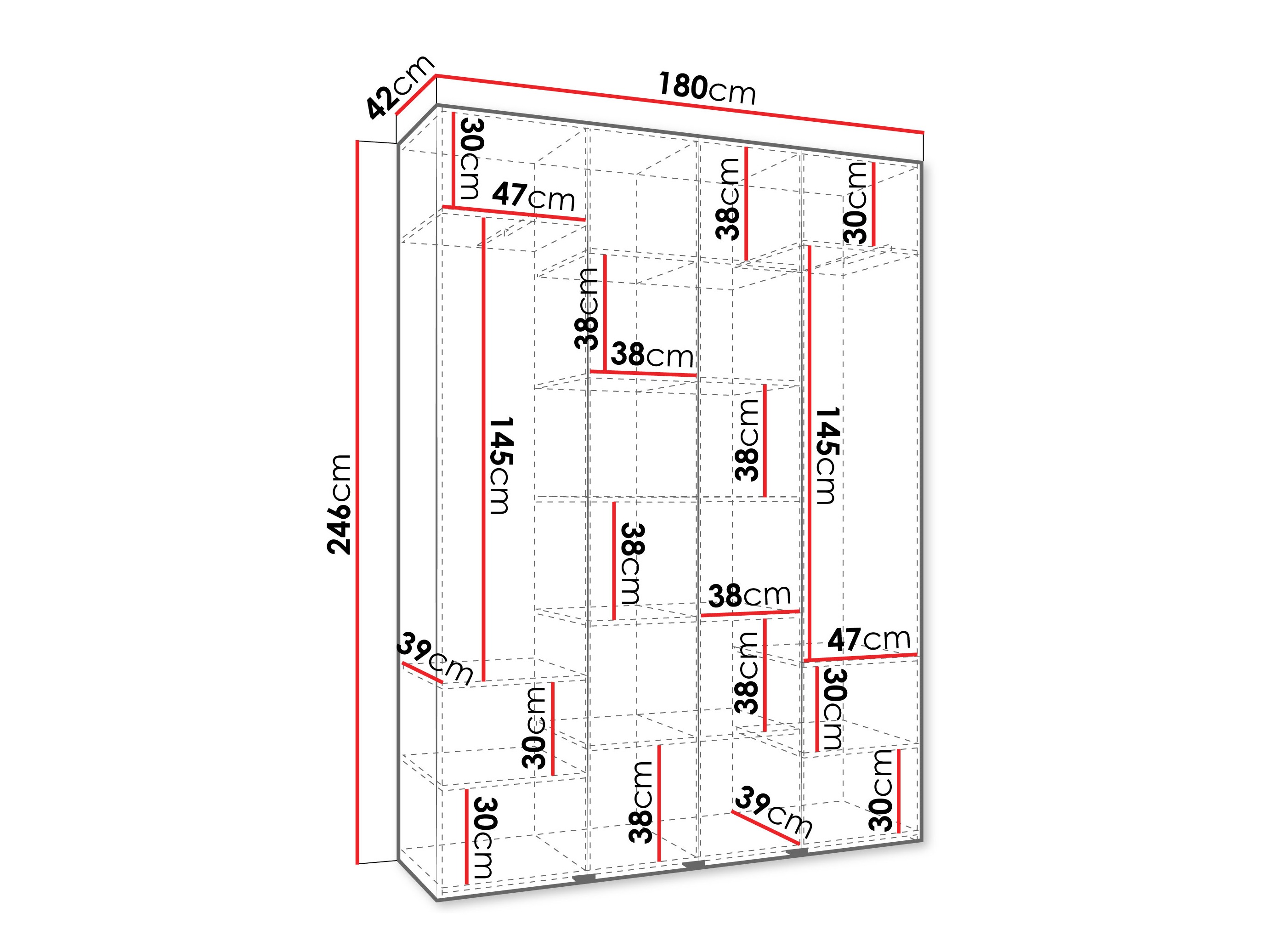 Kledingkast Hartford 554 (Kasjmier)