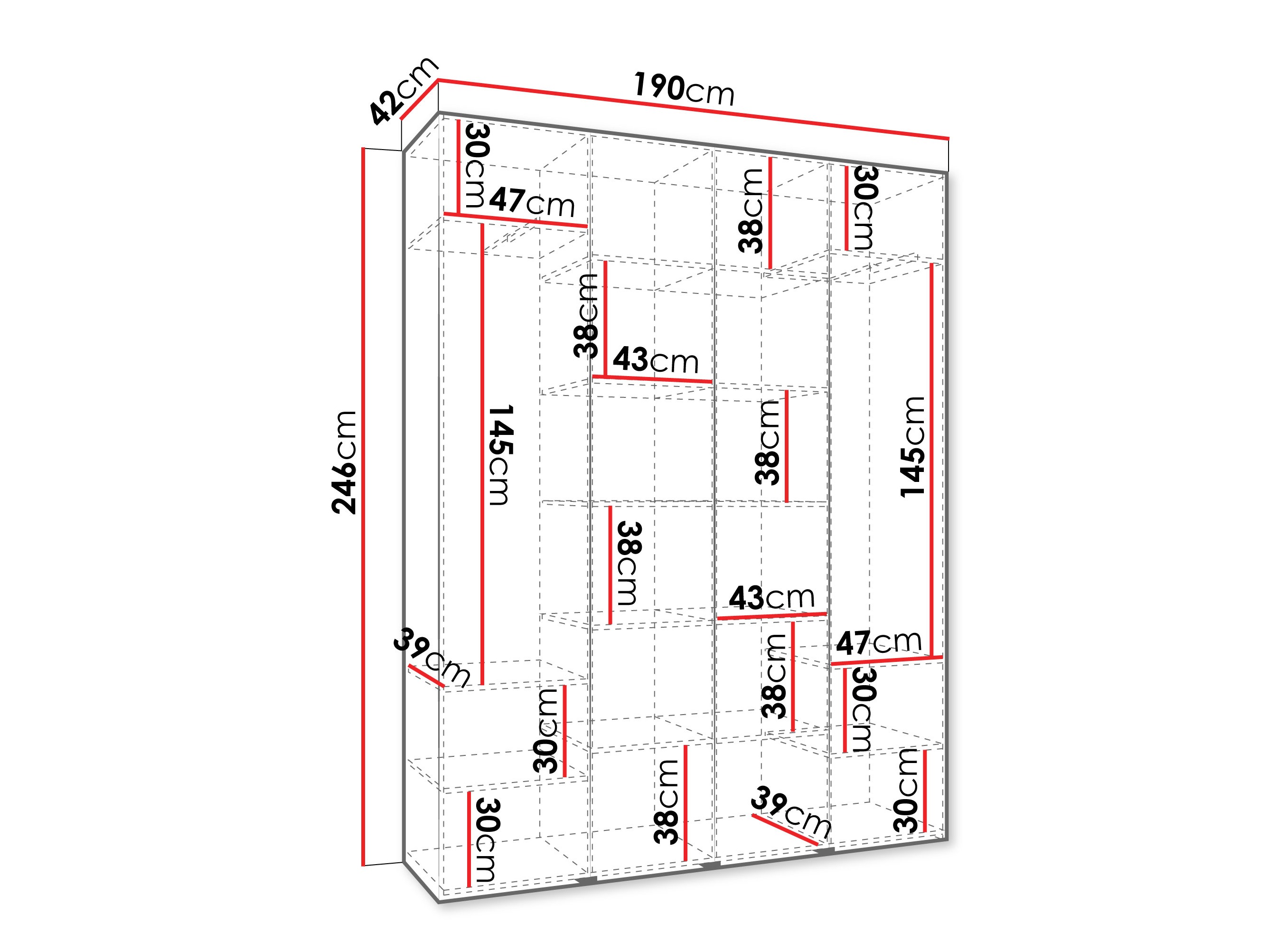 Kledingkast Hartford 554 (Kasjmier)