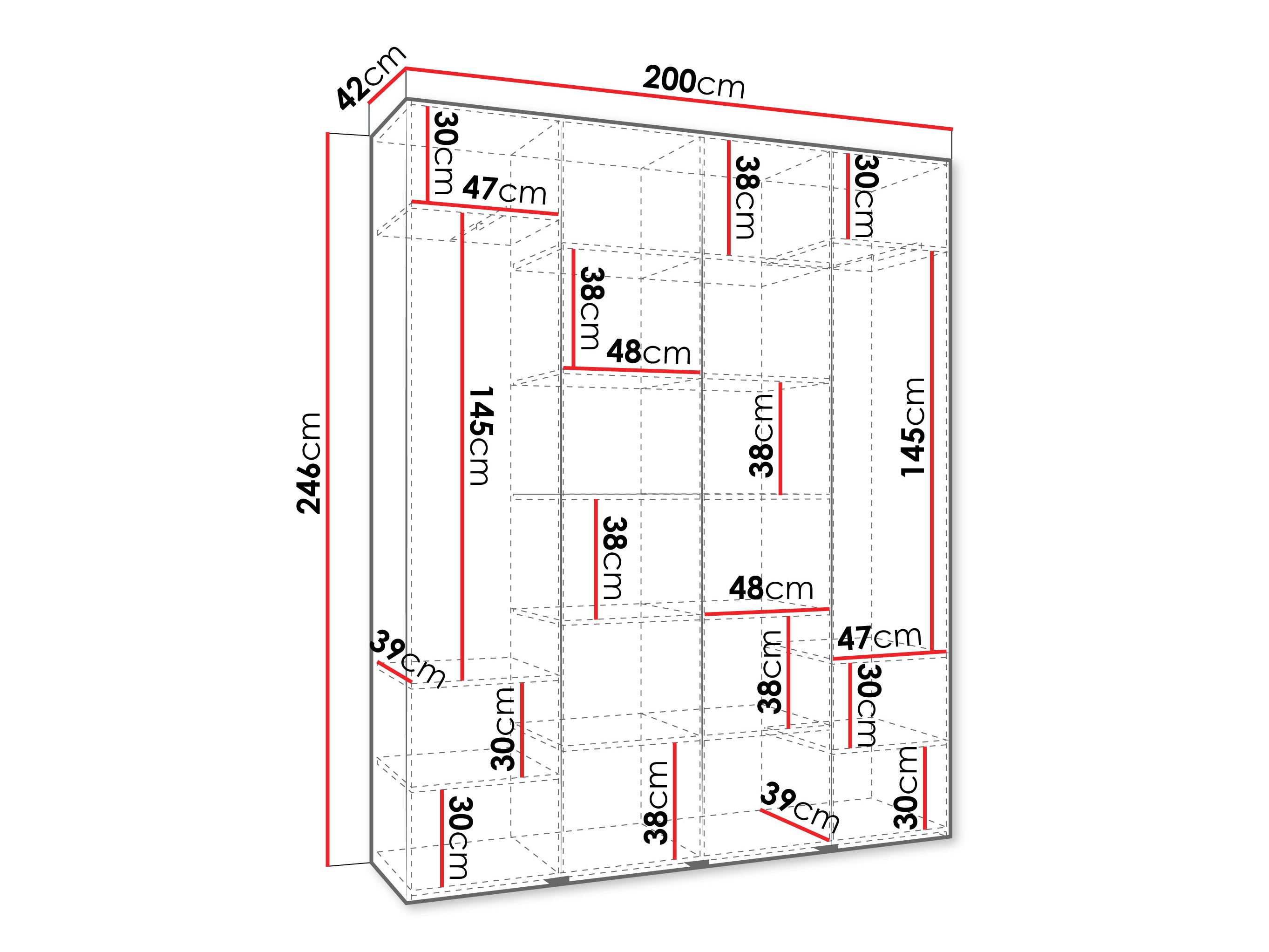 Kledingkast Hartford 554 (Kasjmier)