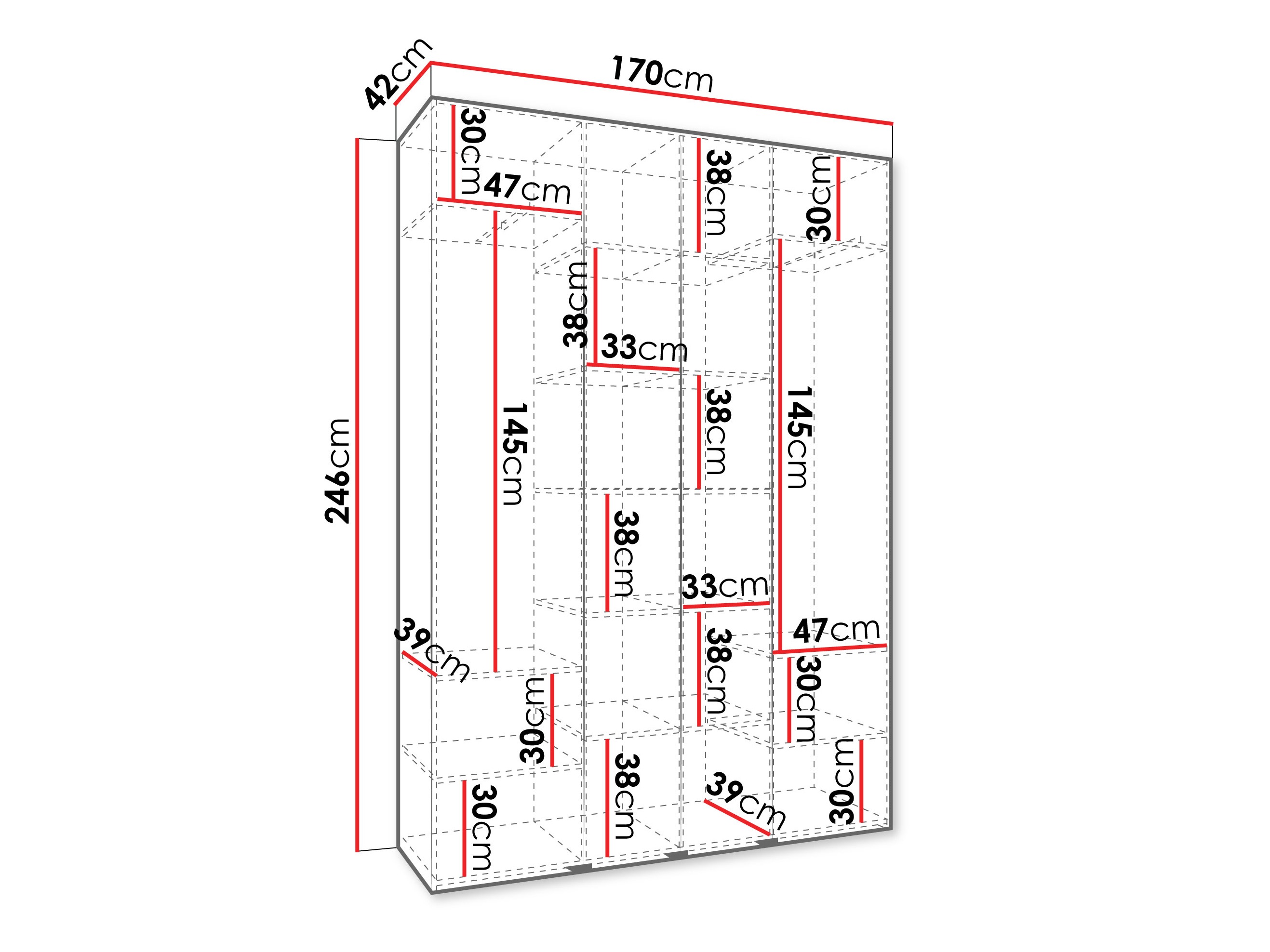 Kledingkast Hartford 554 (Wit)