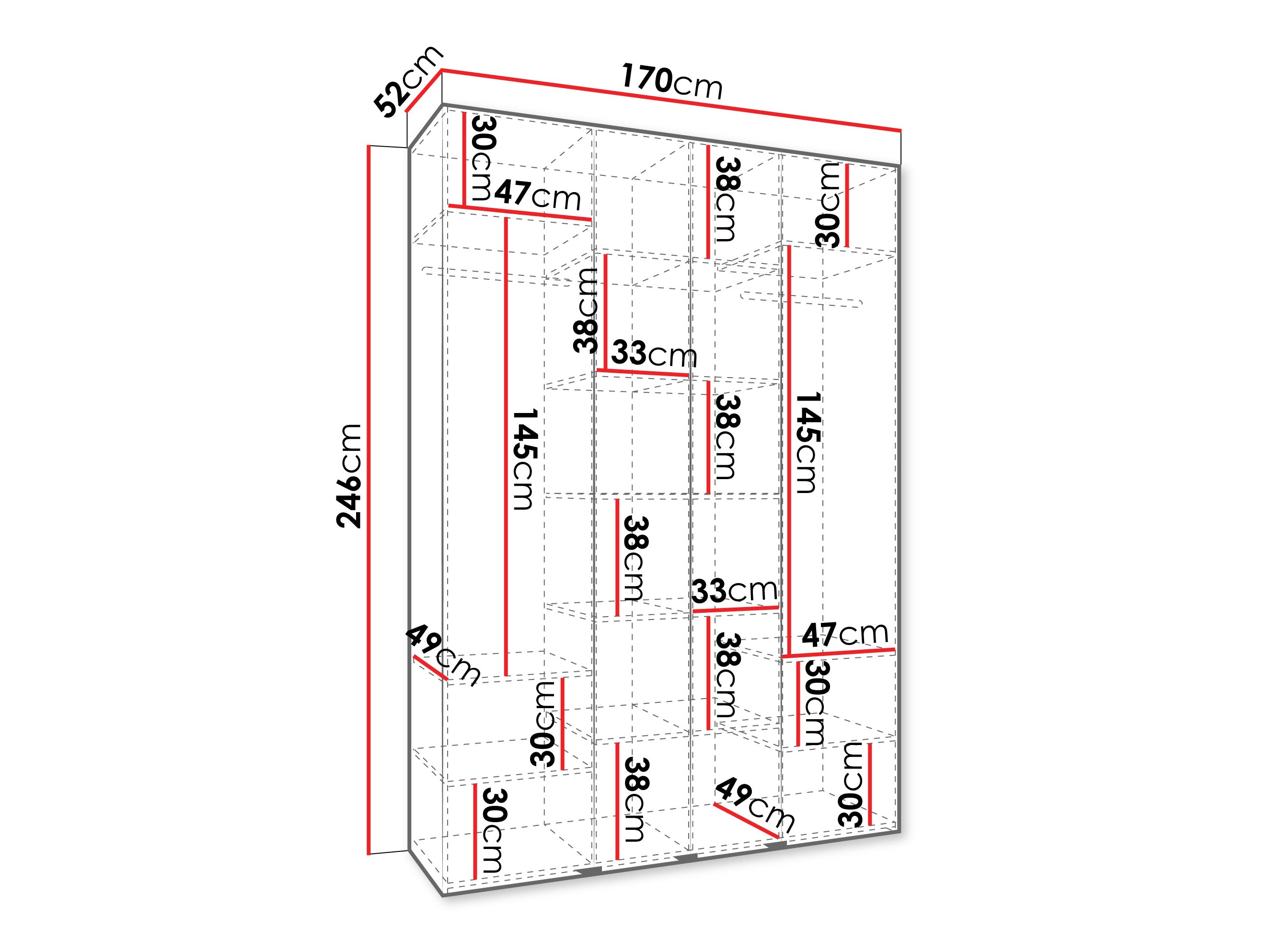 Kledingkast Hartford 554 (Wit)