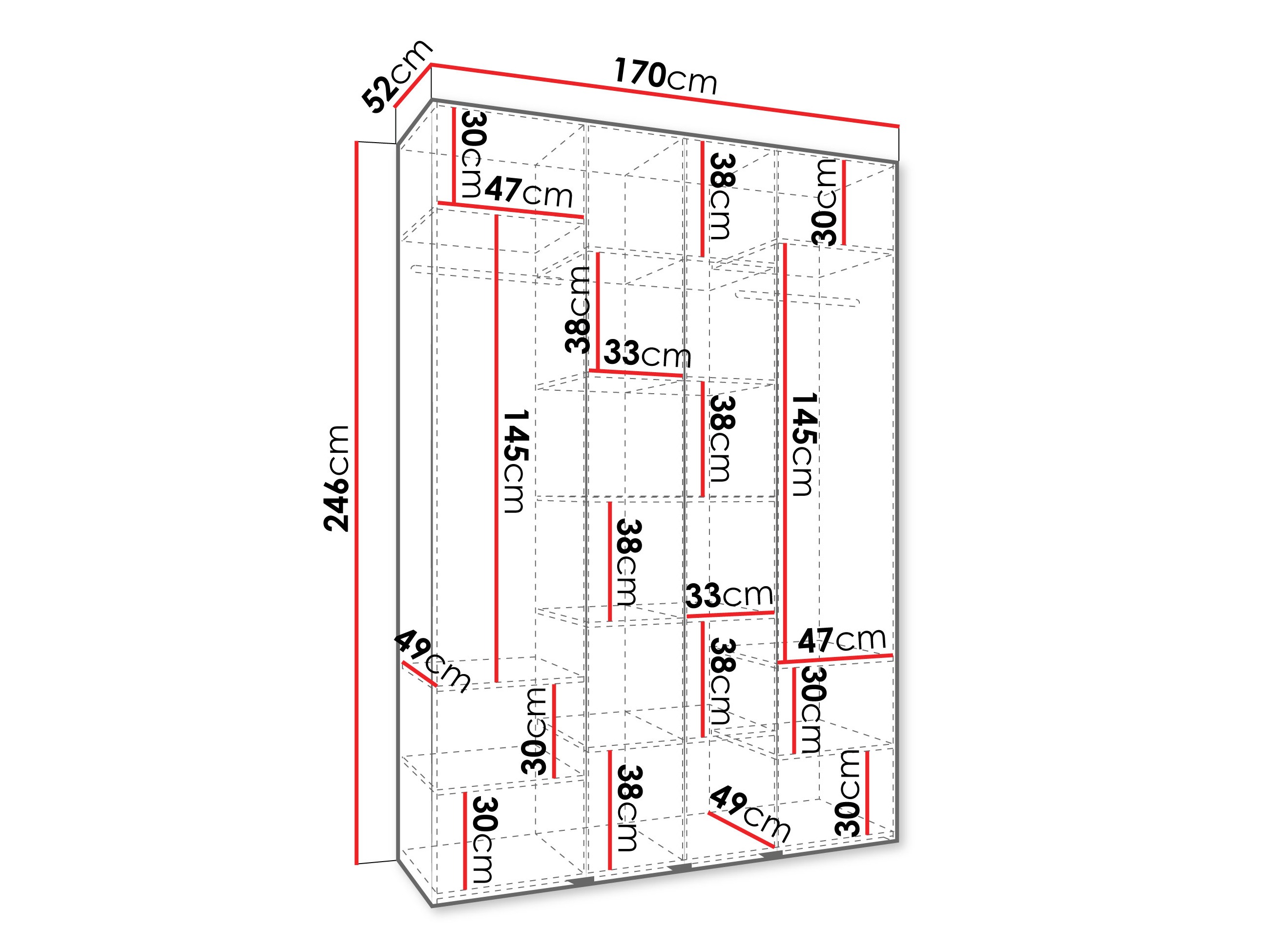 Kledingkast Hartford 554 (Wit)