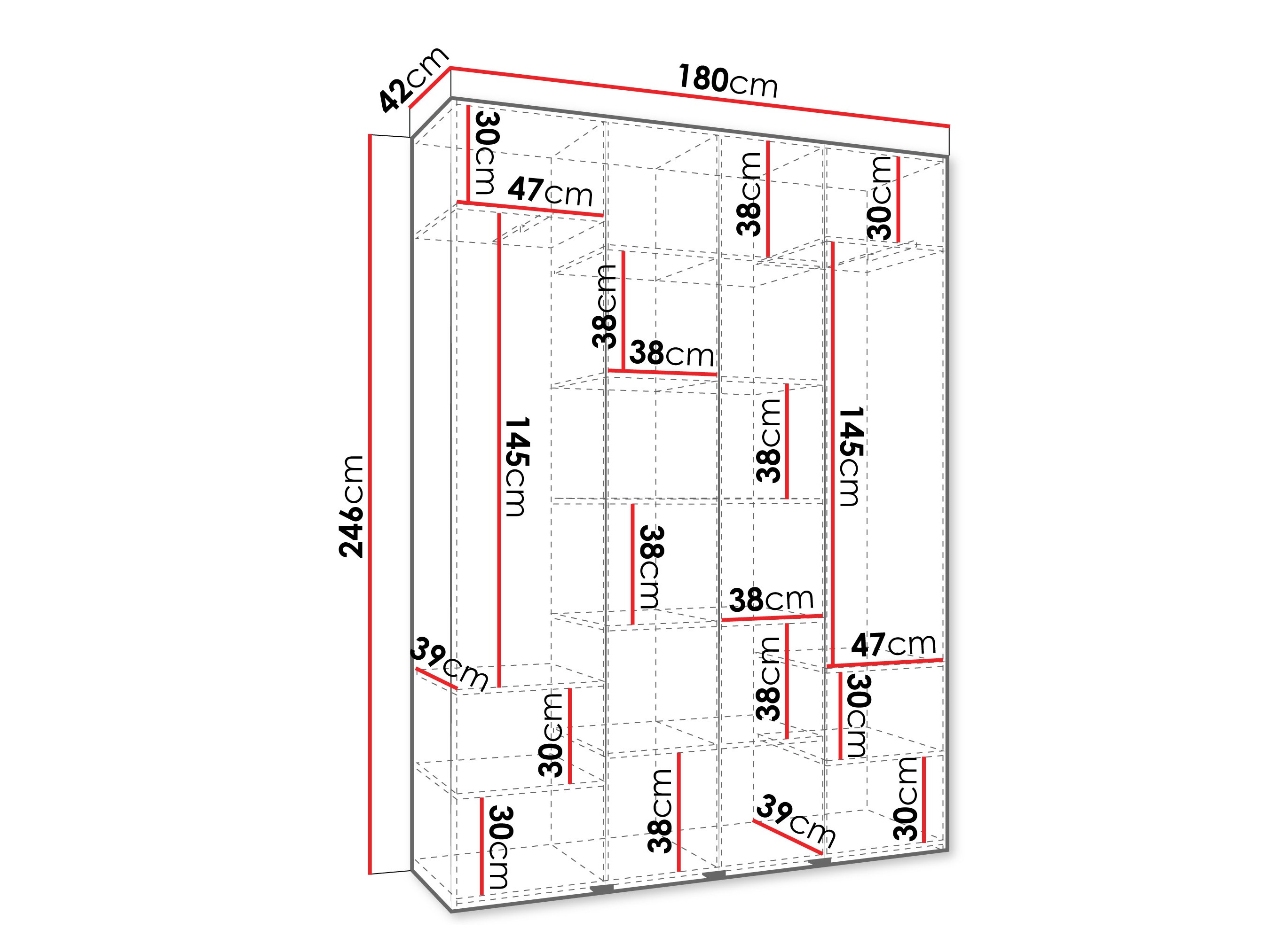 Kledingkast Hartford 554 (Wit)