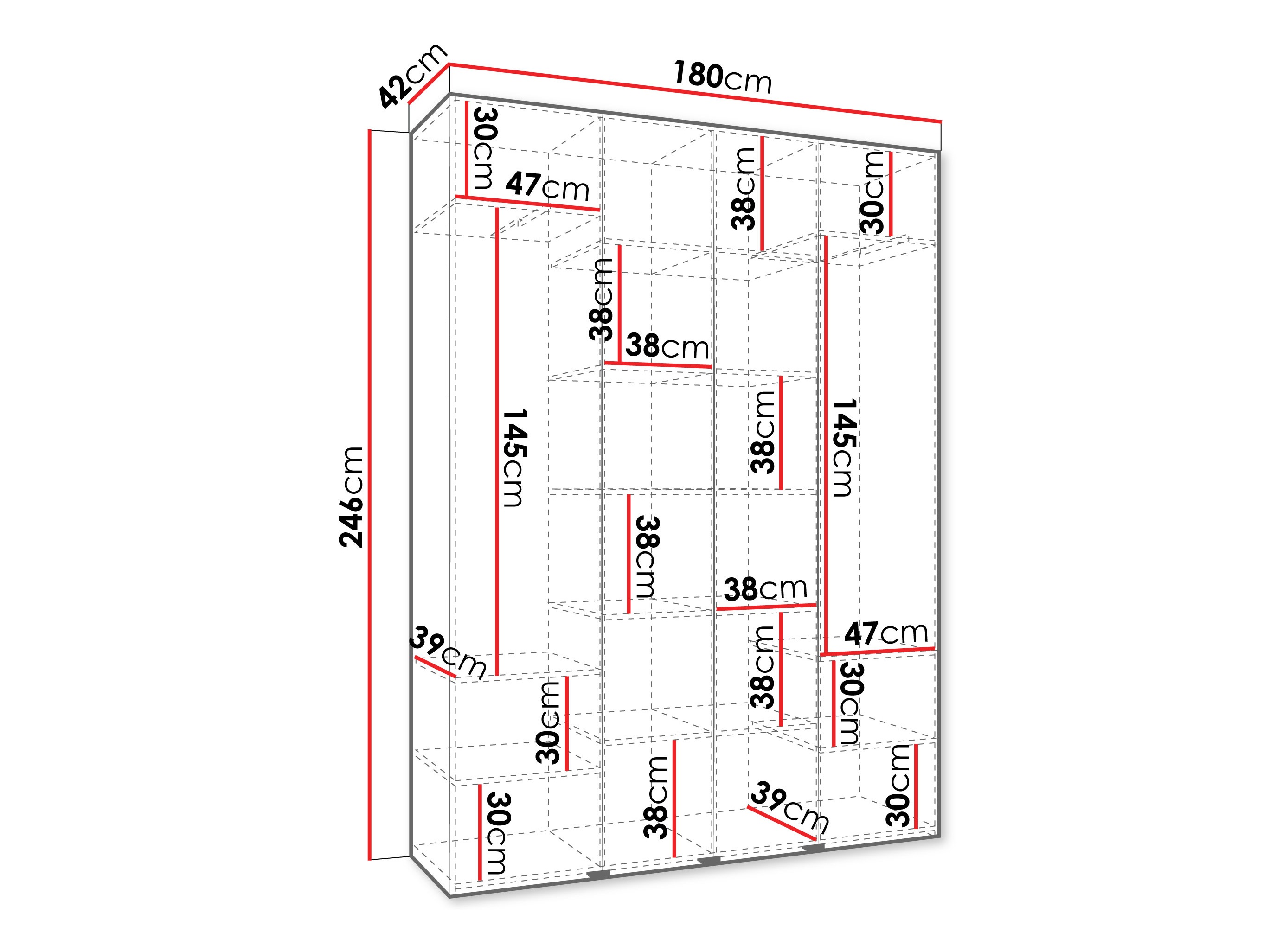 Kledingkast Hartford 554 (Wit)