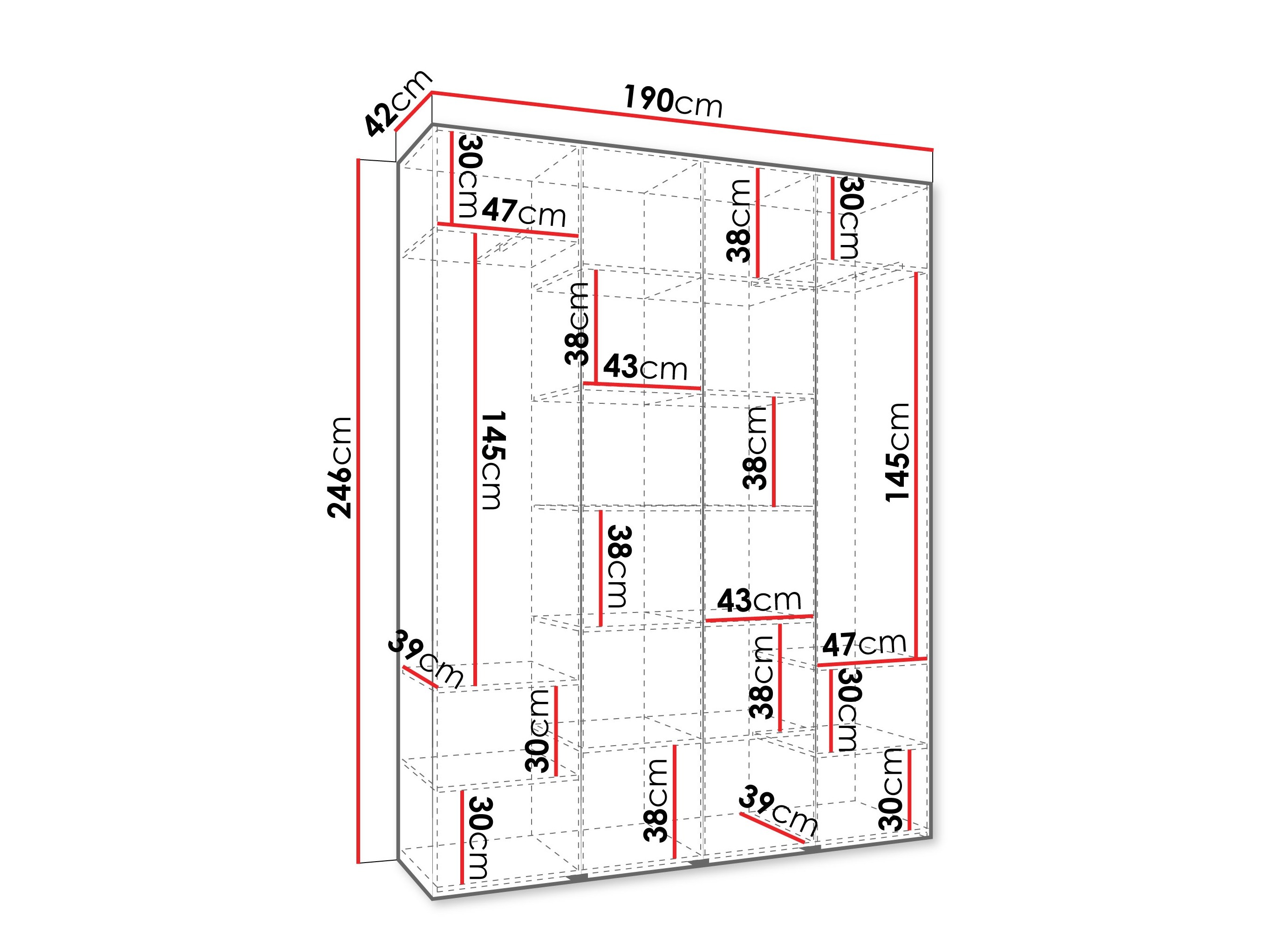 Kledingkast Hartford 554 (Wit)