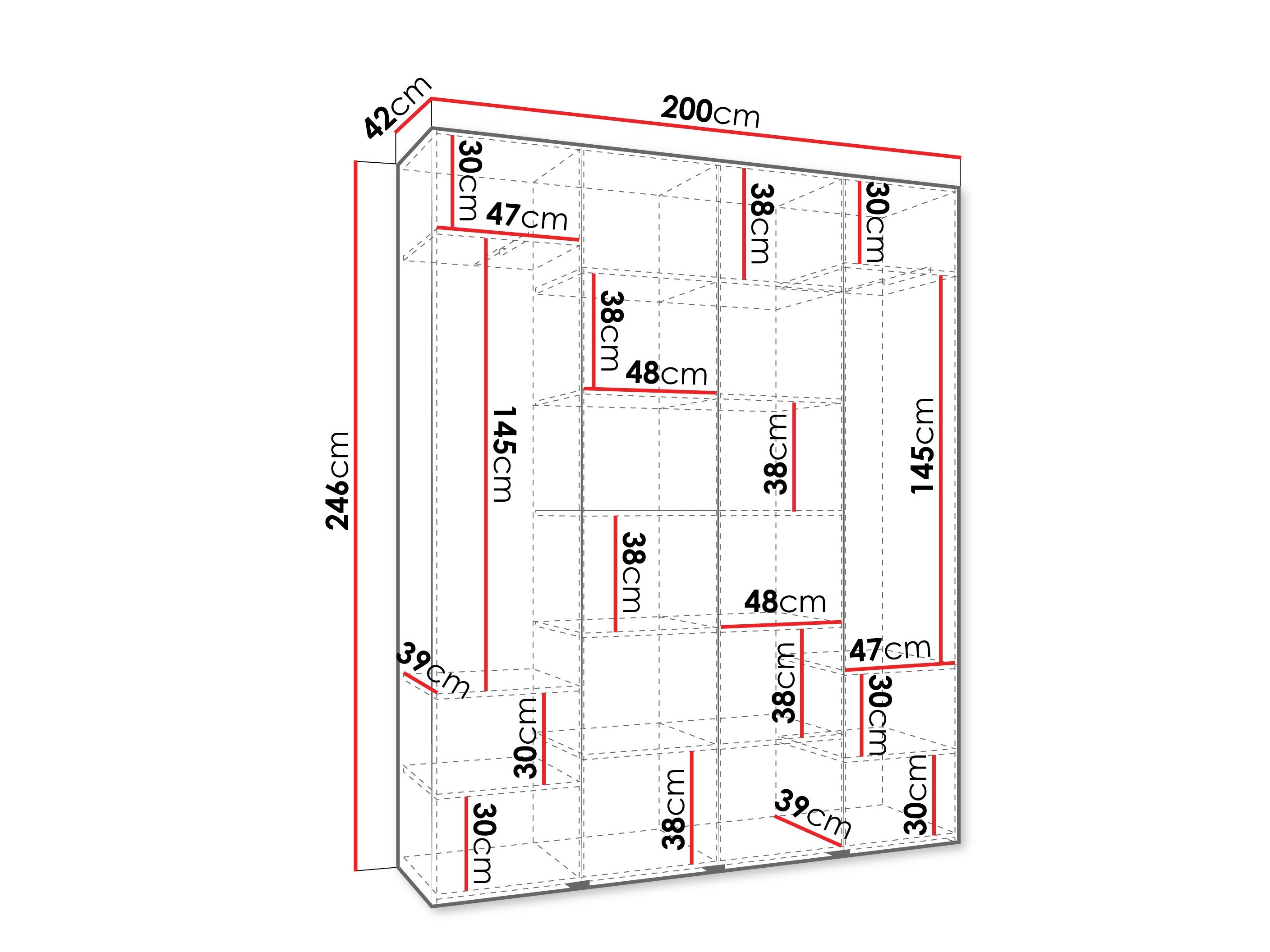 Kledingkast Hartford 554 (Wit)