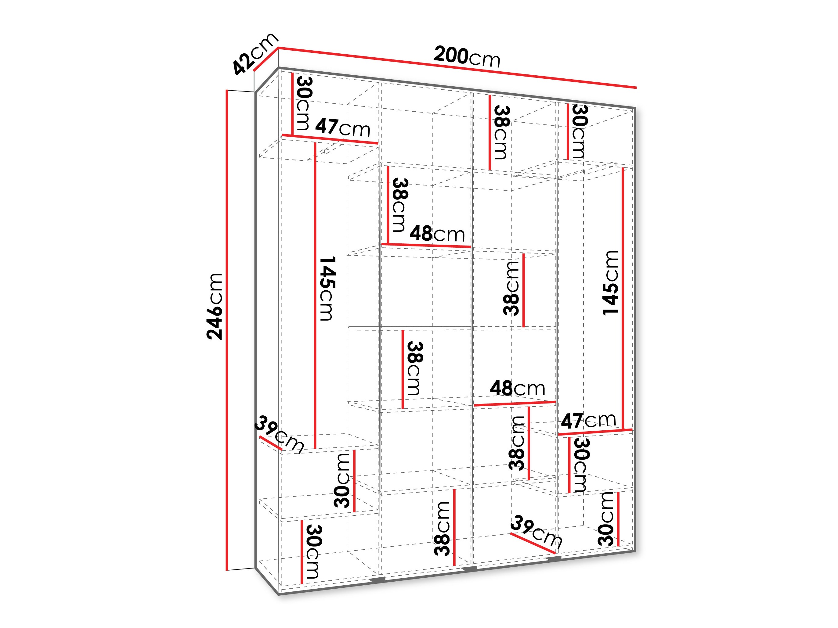 Kledingkast Hartford 554 (Wit)