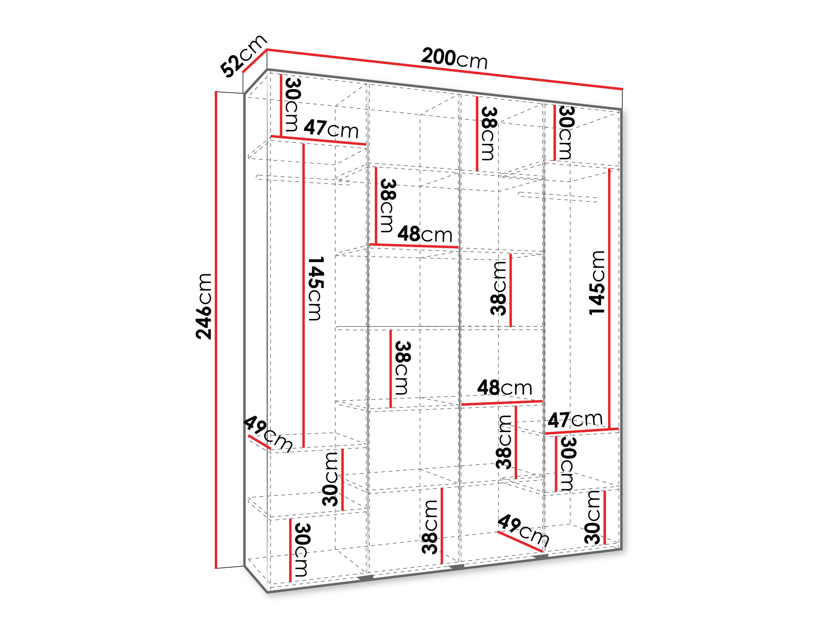 Kledingkast Hartford 554 (Wit)