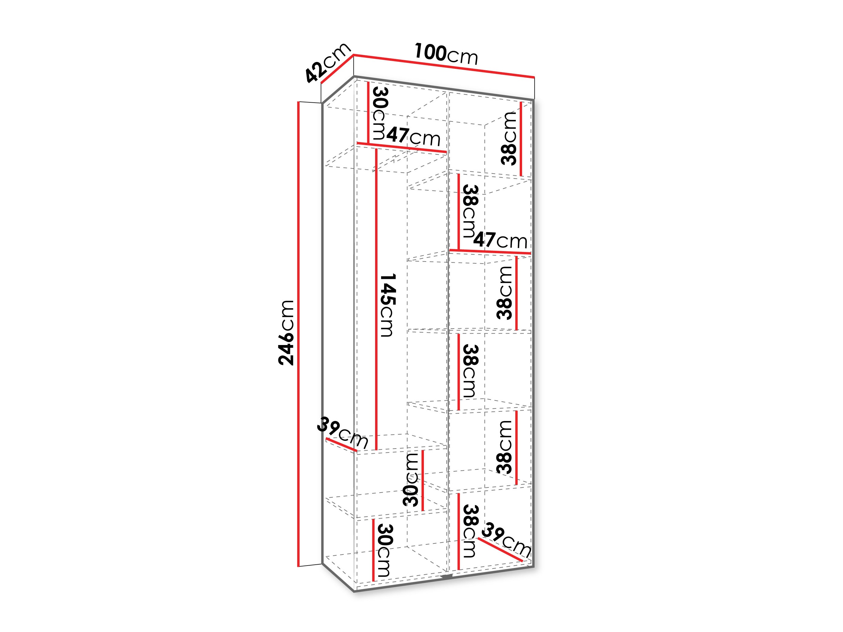 Kledingkast Hartford 562 (Kasjmier)