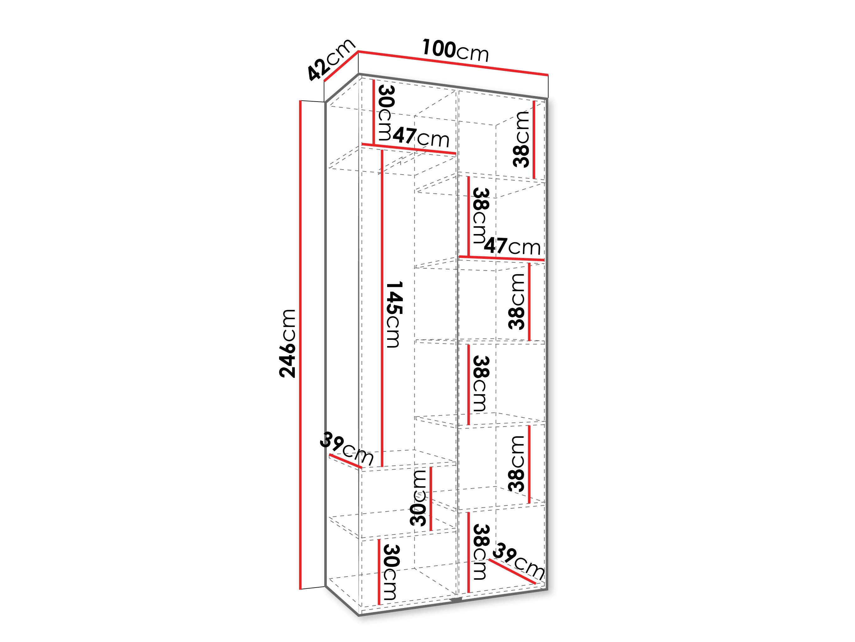 Kledingkast Hartford 562 (Wit)