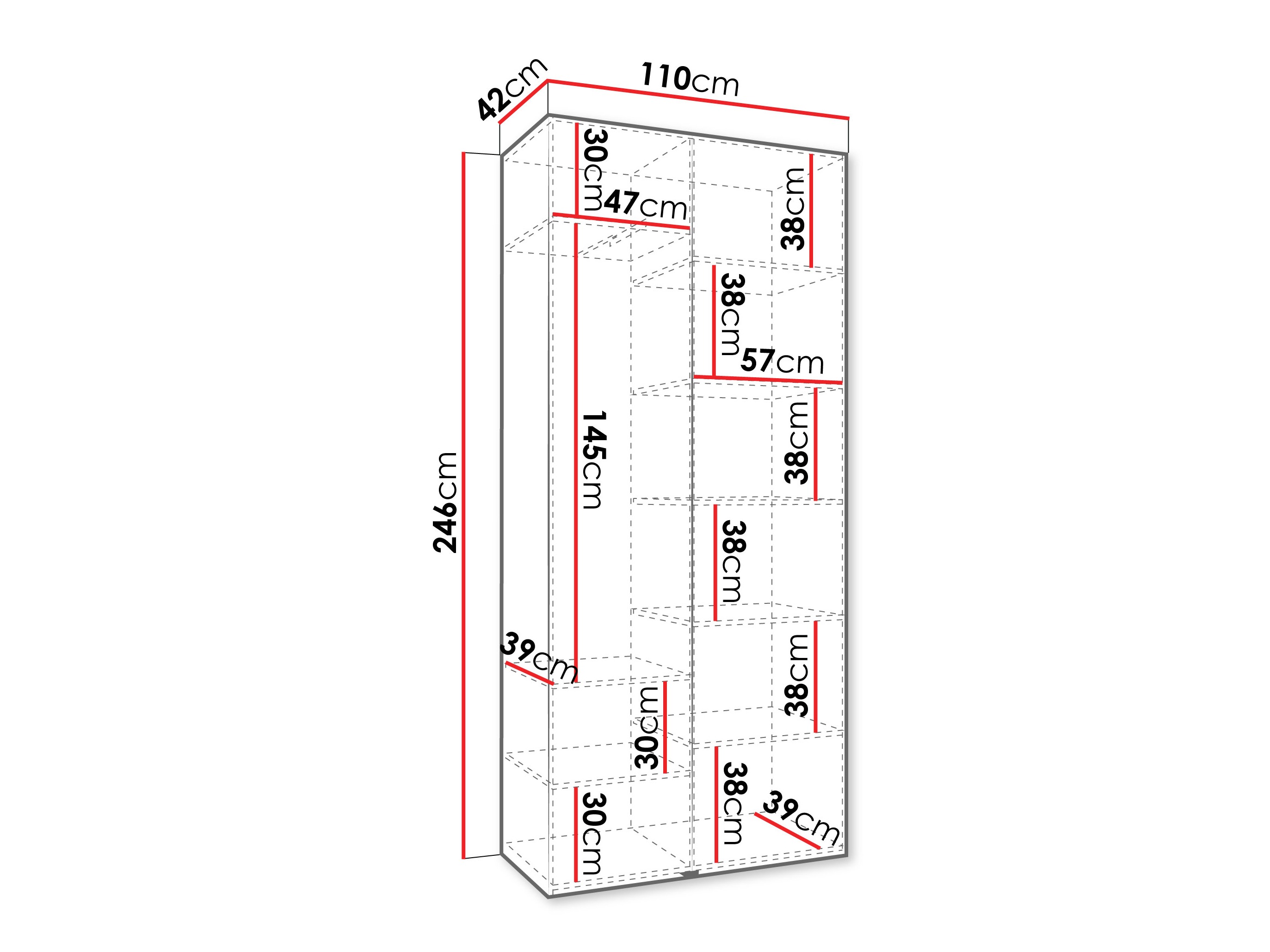 Kledingkast Hartford 562 (Wit)